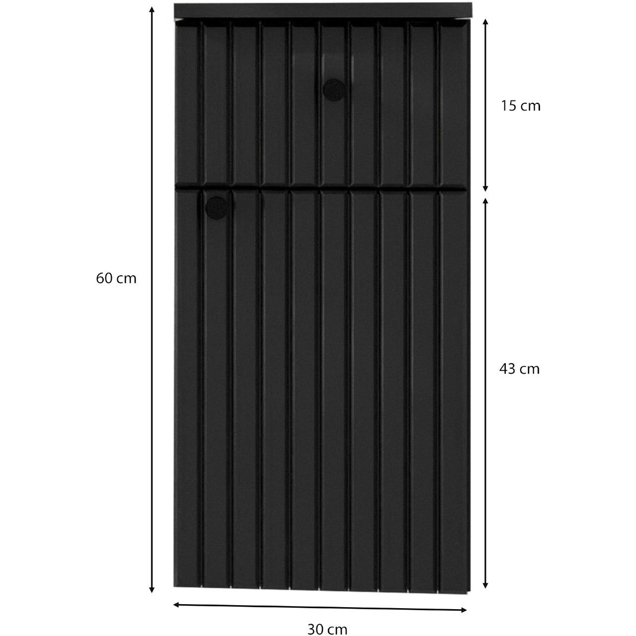MOEBLINE Badezimmer-Set Badmöbel Set ASTRO MAX schwarz LAMELLEN