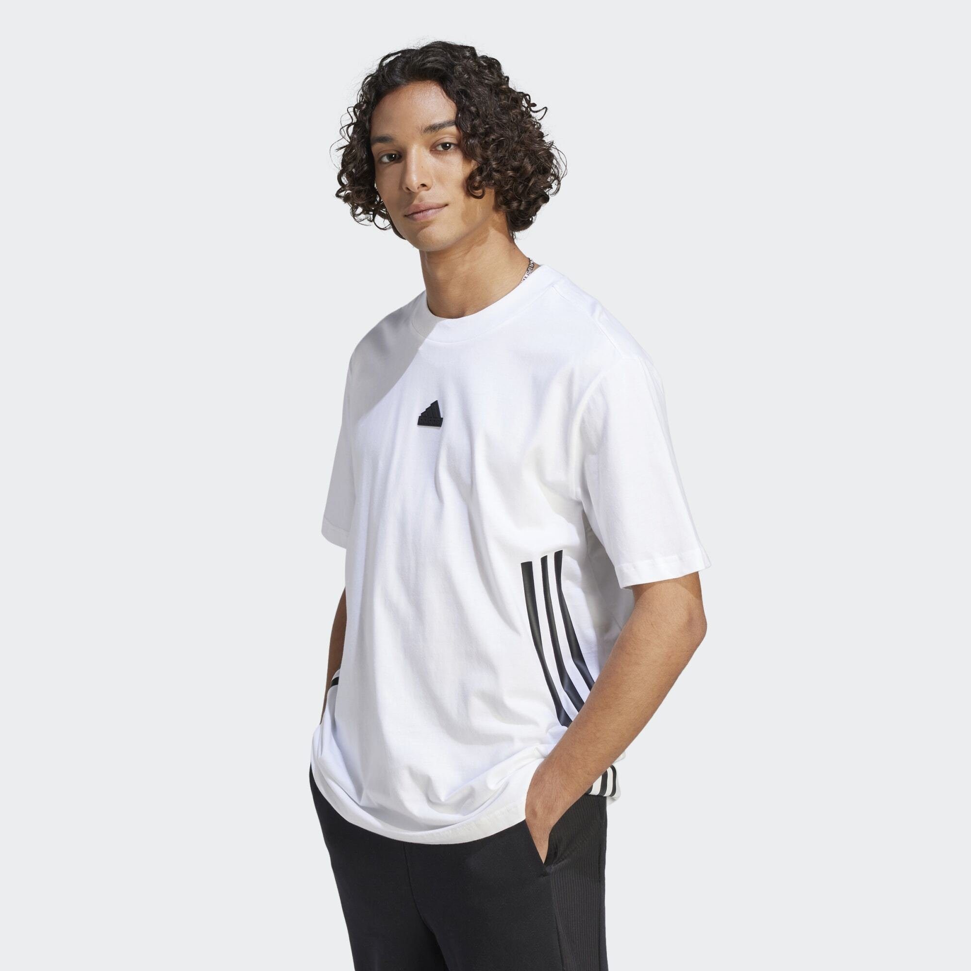 adidas Sportswear T-Shirt White Black FUTURE T-SHIRT 3-STREIFEN / ICONS