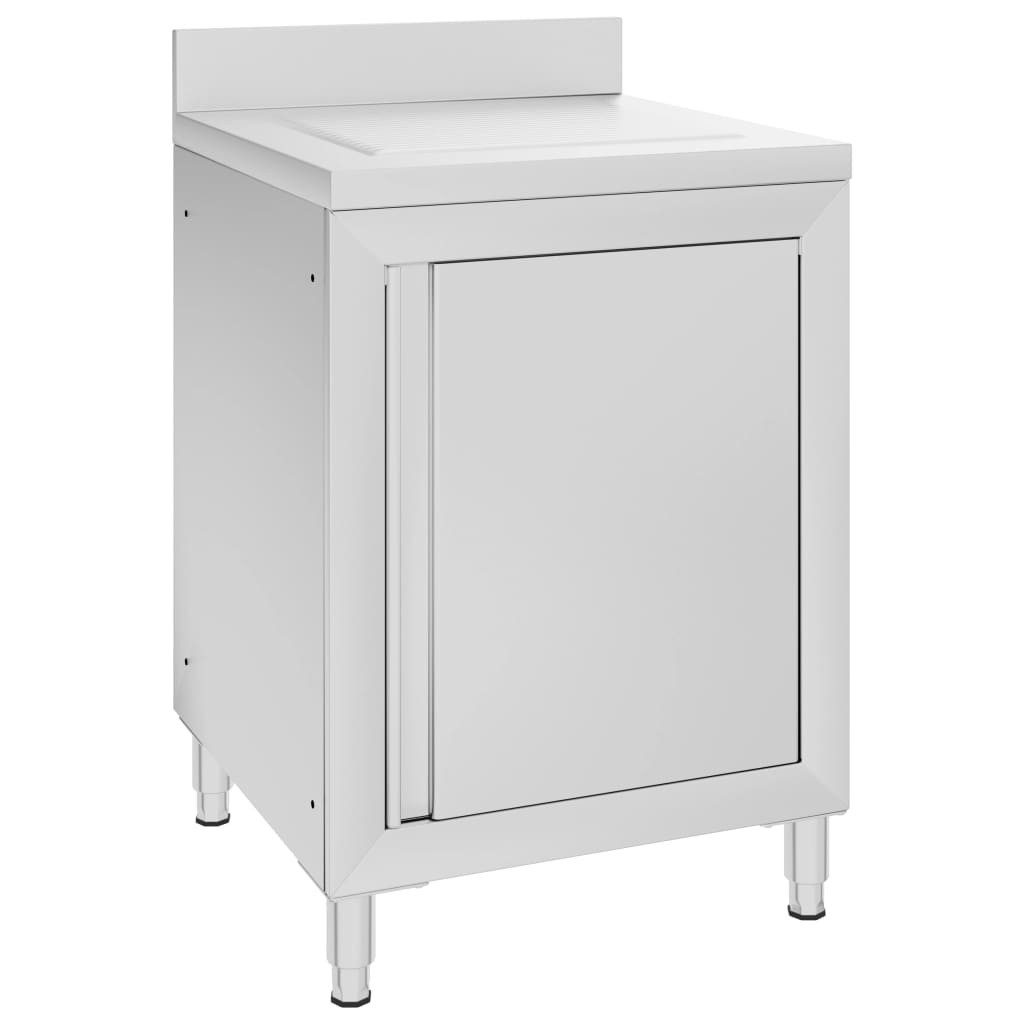 vidaXL Unterschrank 60 x 60 x 96 cm Abtropfflche Gastro-Küchenschrank mit Abtropffläche E
