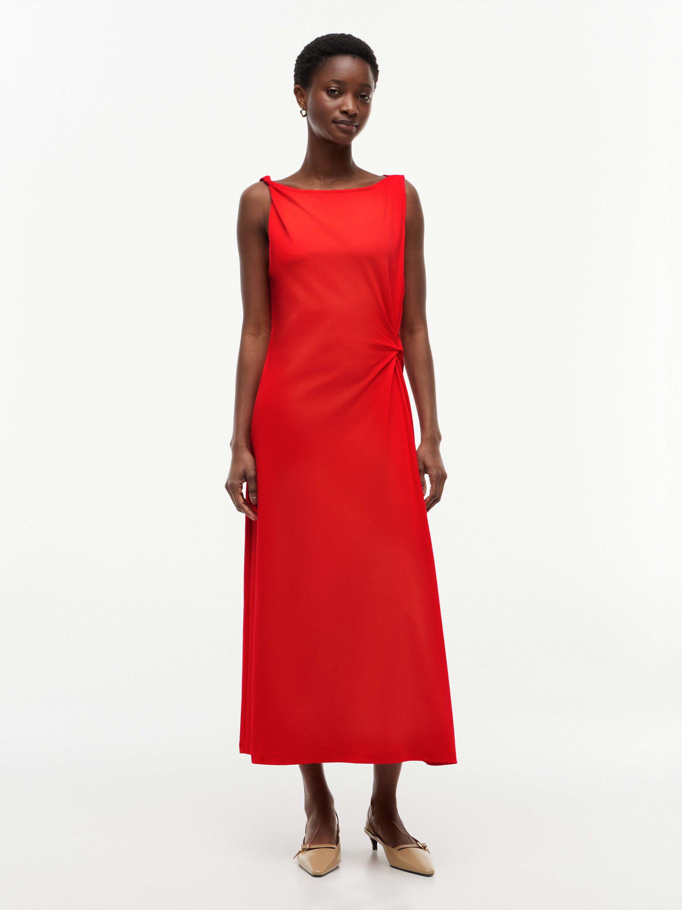 Tommy Hilfiger Jerseykleid INTERLOCK KNOT DETAIL DRESS Baumwolle, Interlock