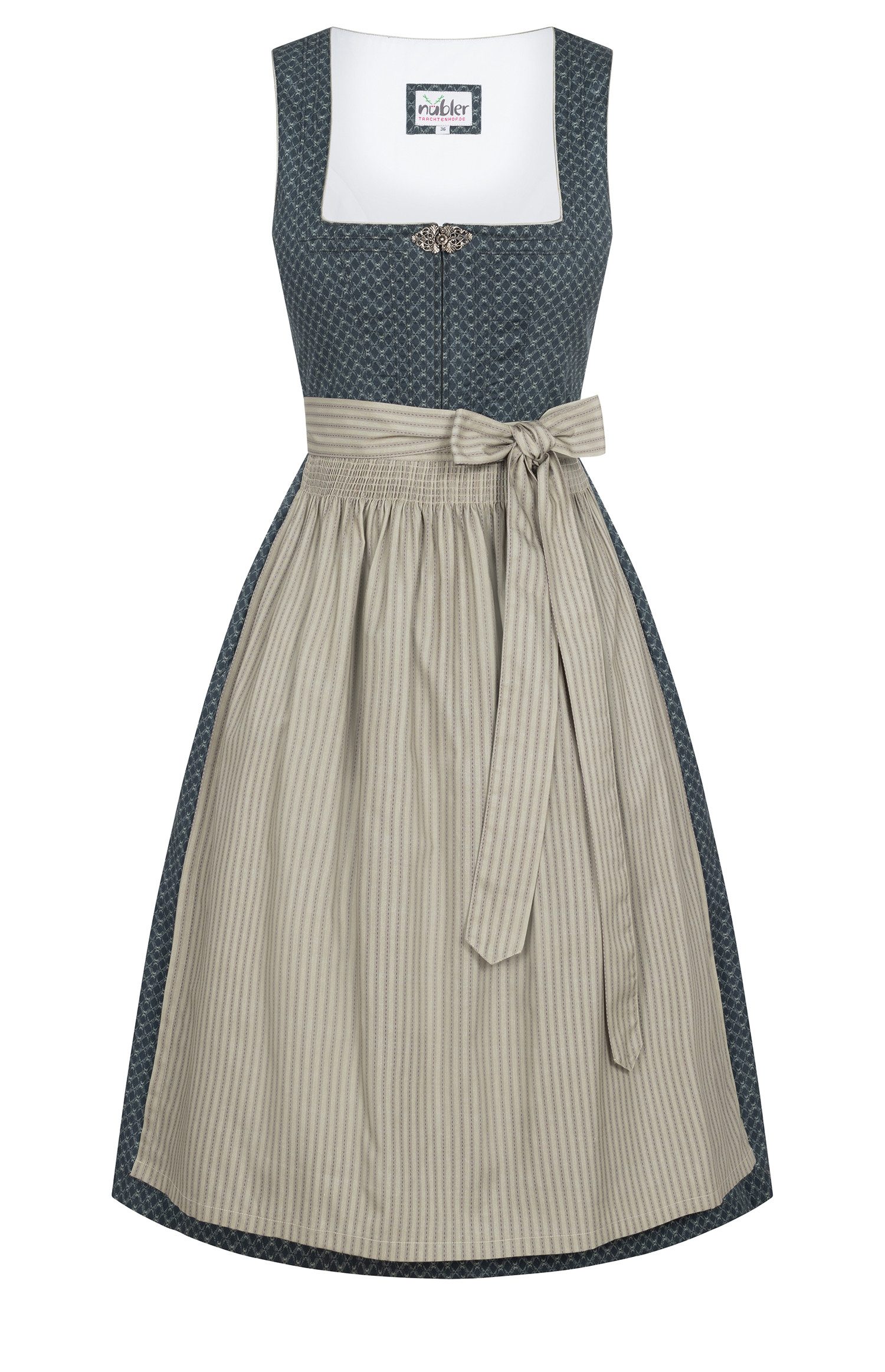 Nübler Dirndl Midi Dirndl Emily in Jägergrün von Nübler - Rocklänge 70 cm