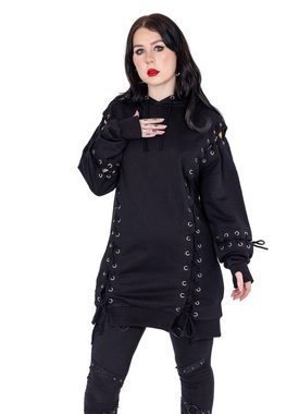 Chemical Black Hoodie Ramona Hood Gothic Schnürung Long Sweater