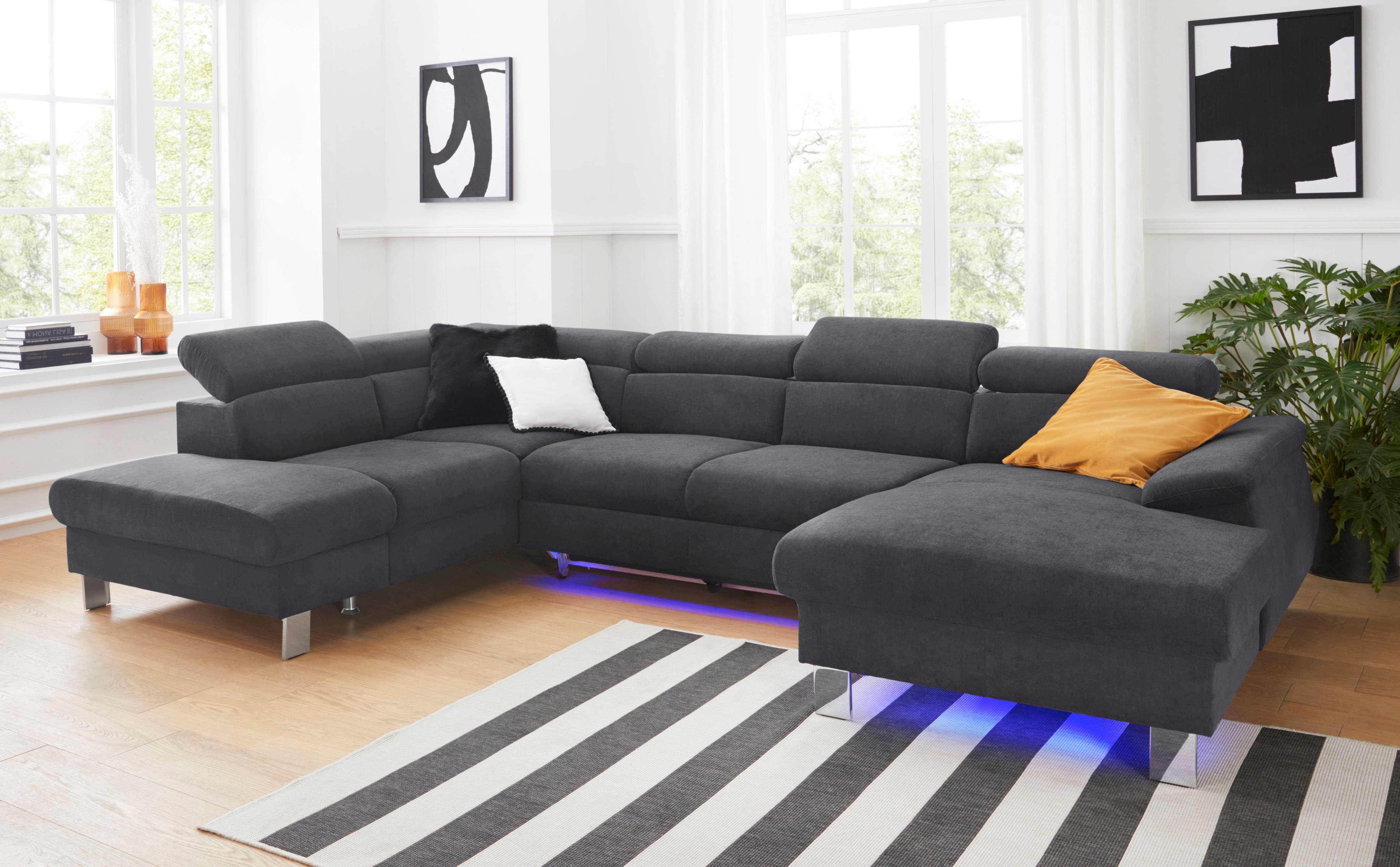 COTTA Wohnlandschaft "Komaris U-Form, B: 320 cm" mit Kopfteilverstellung, o günstig online kaufen