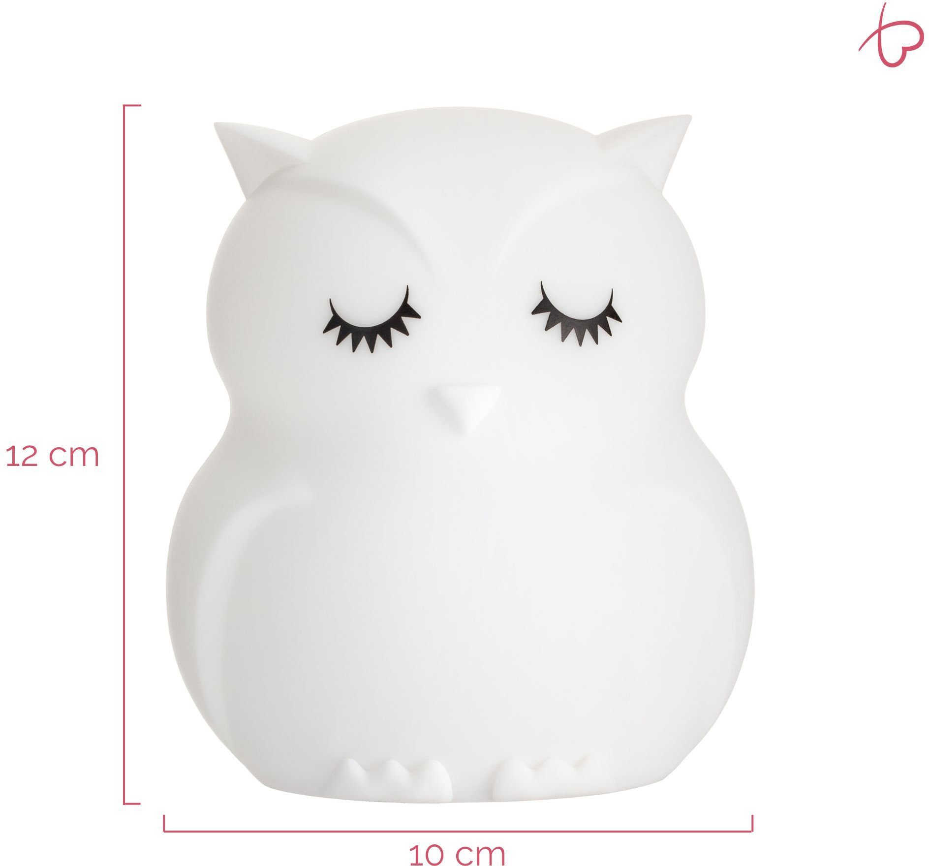 Pauleen LED Nachtlicht Night Owl, Weiß, fest 2,5W, LED Farbwechsel, integriert, 5V, USB, Farbwechsler, Silikon, Farbwechselfunktion LED-Modul