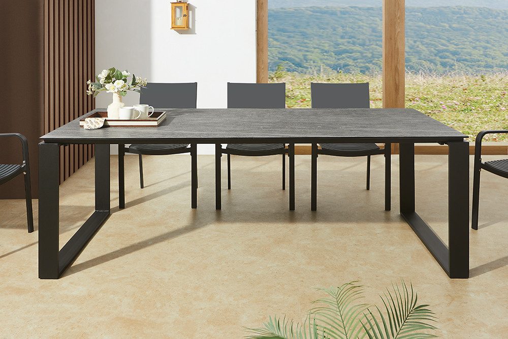 riess-ambiente Gartentisch FLOATING 210cm anthrazit - Keramik, Kufen-Metall günstig online kaufen