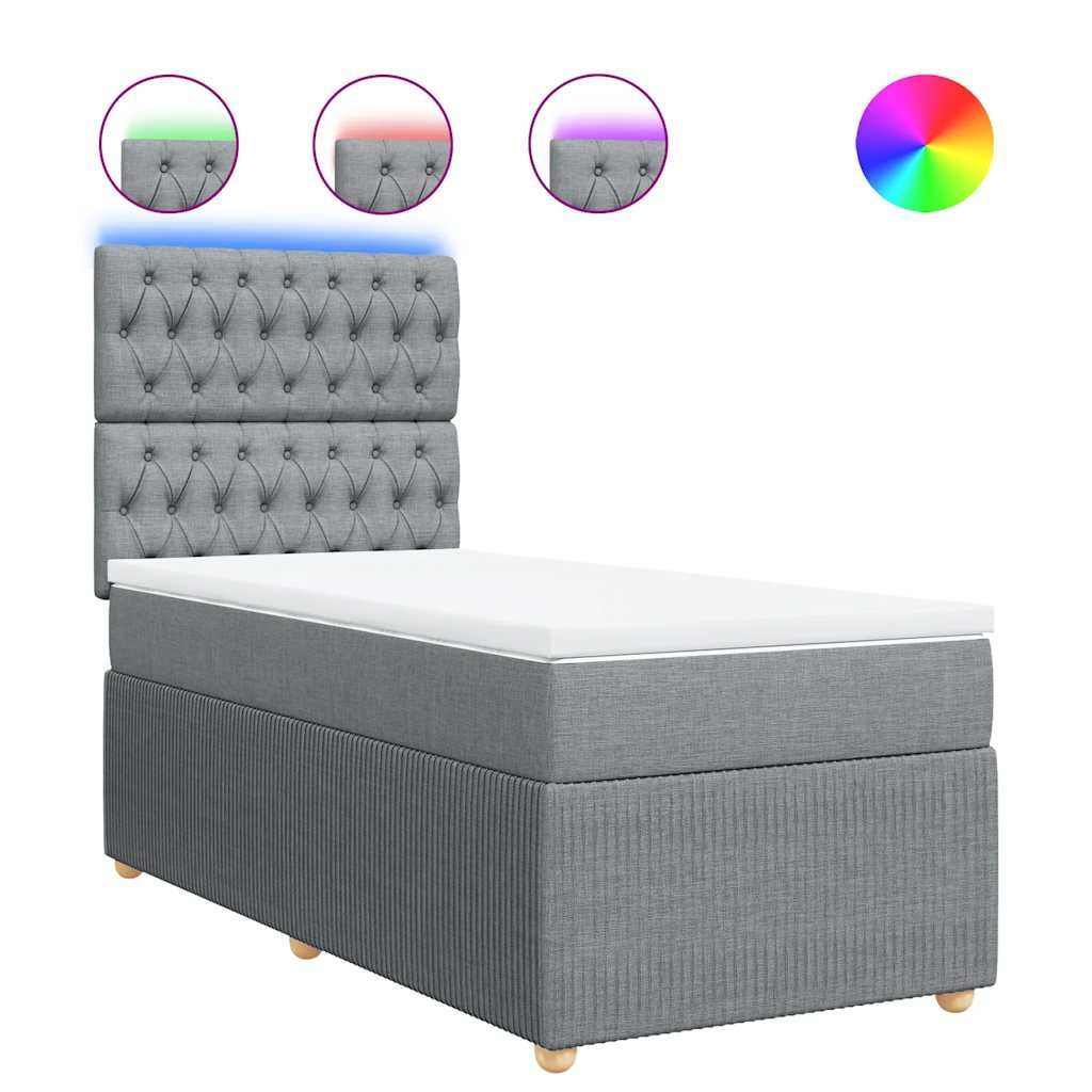 vidaXL Bett Boxspringbett mit Matratze Hellgrau günstig online kaufen