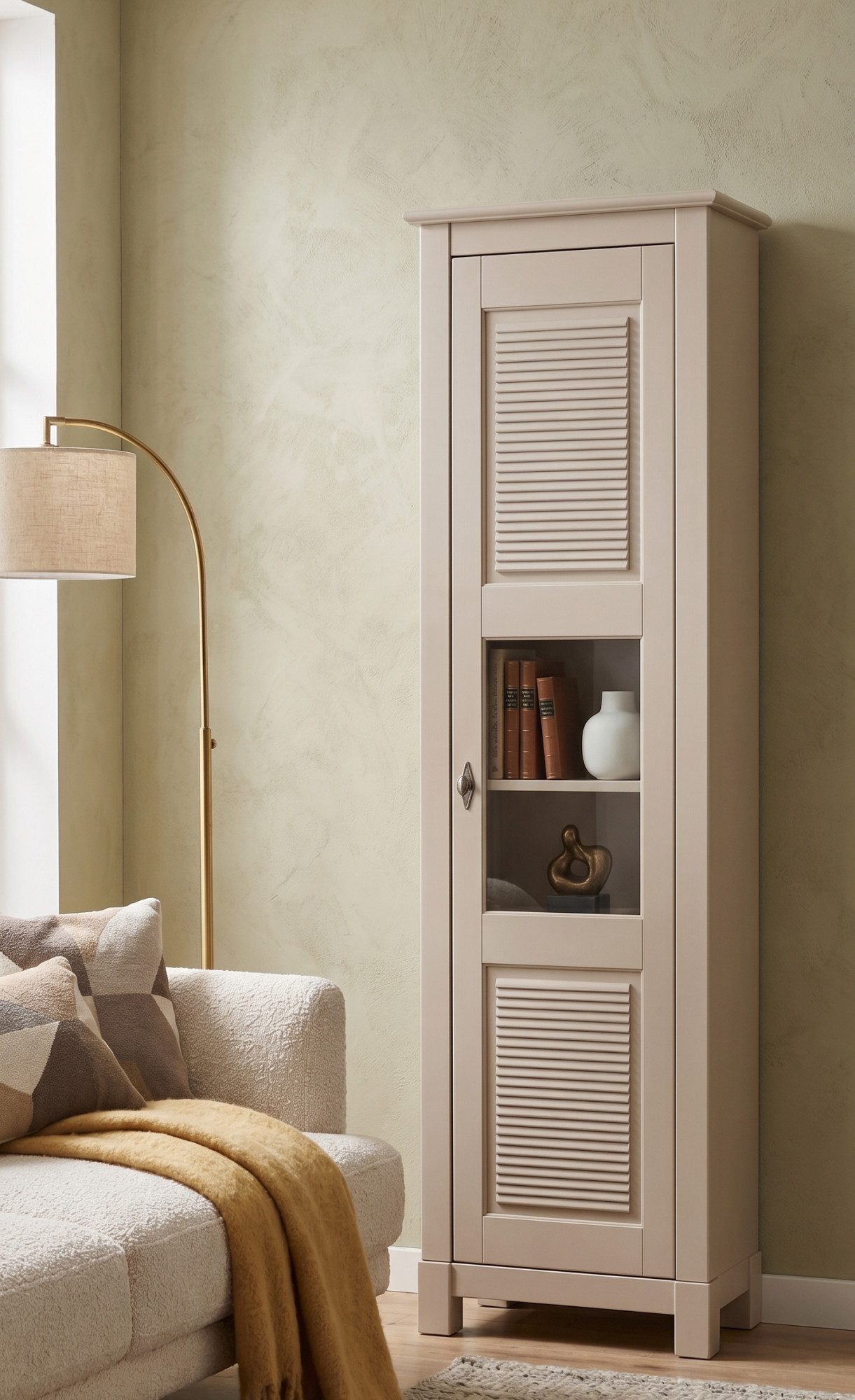 OTTO home Vitrine Rauna Vitrinenschrank, Stauraumchrank Höhe 180 cm, aus massiver Kiefer, FSC®-zertifiziert