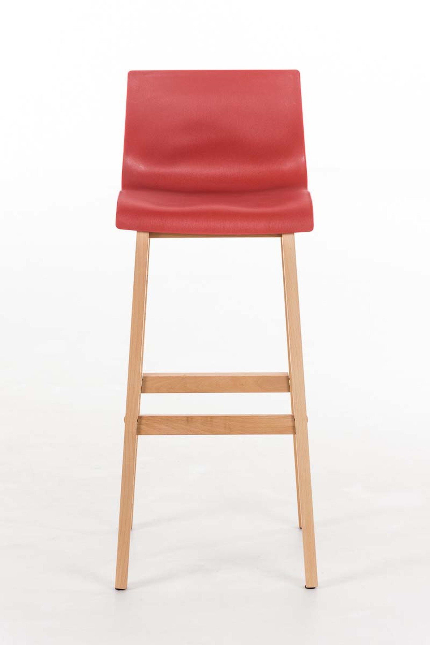 TPFLiving Barhocker Hoover (mit Tresenhocker), & für - Fußstütze Küche Theke Gestell - Hocker Rot Sitzfläche: - Metall hellbraun Kunststoff