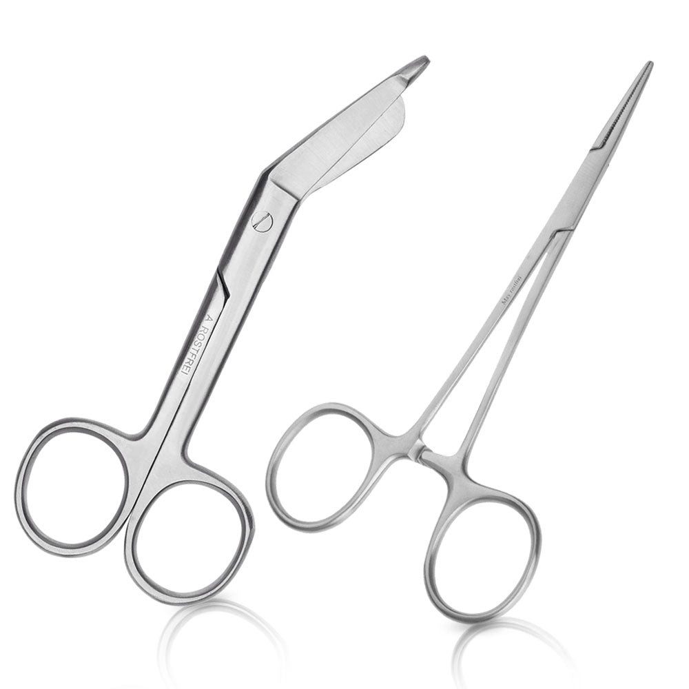 May Klemmen Set - 1x Mehrzweck-Schere 11,5 cm - Edelstahl + 1x Klemme mit