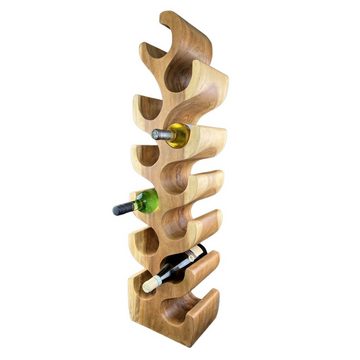 FaHome Weinregal Massiv Holz: Handgefertigter, Edler & Hochwertiger Weinhalter, (50/70/100x27x18) Natur