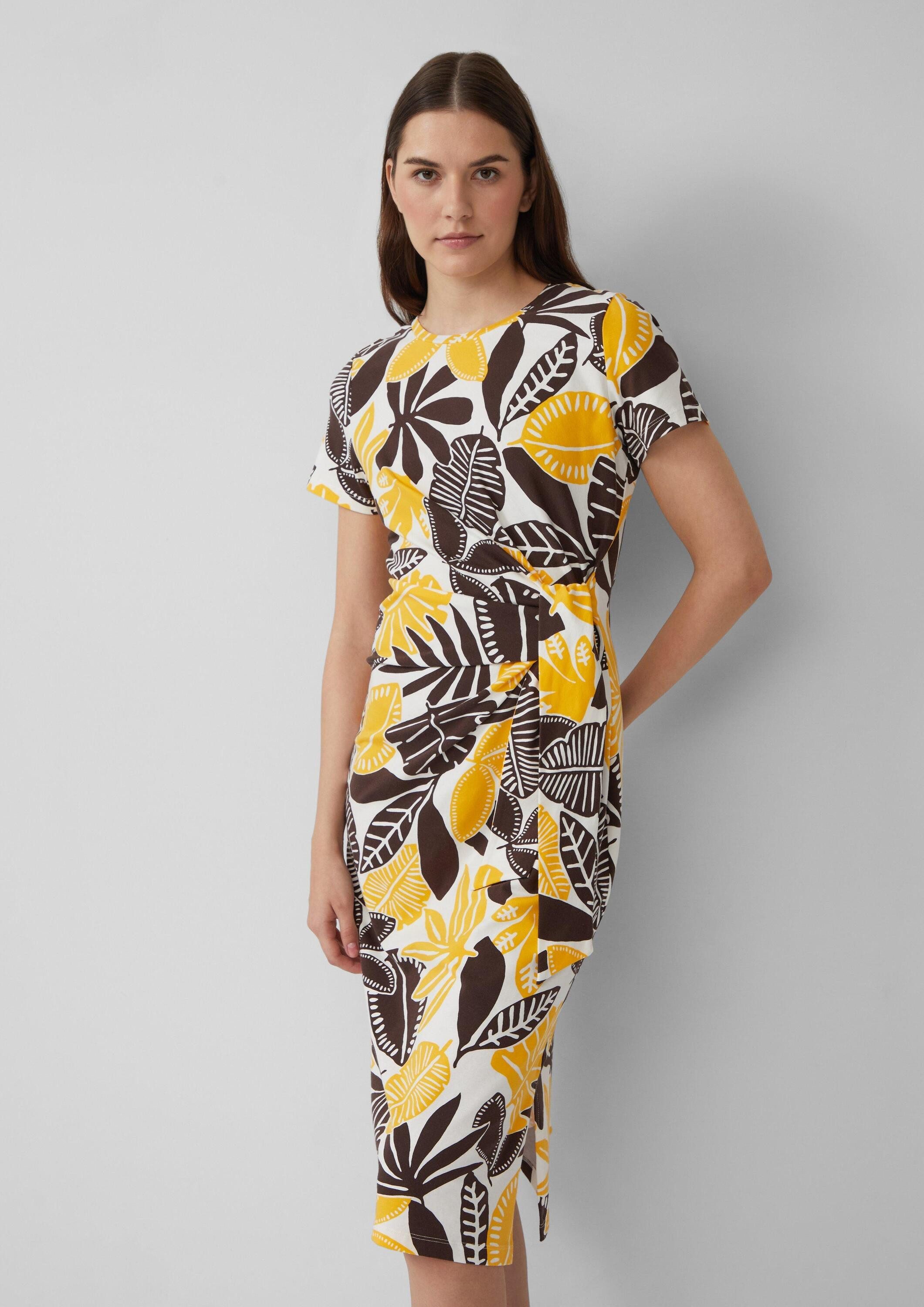 s.Oliver Midikleid Kleid Jersey-Kleid mit Knotendetail