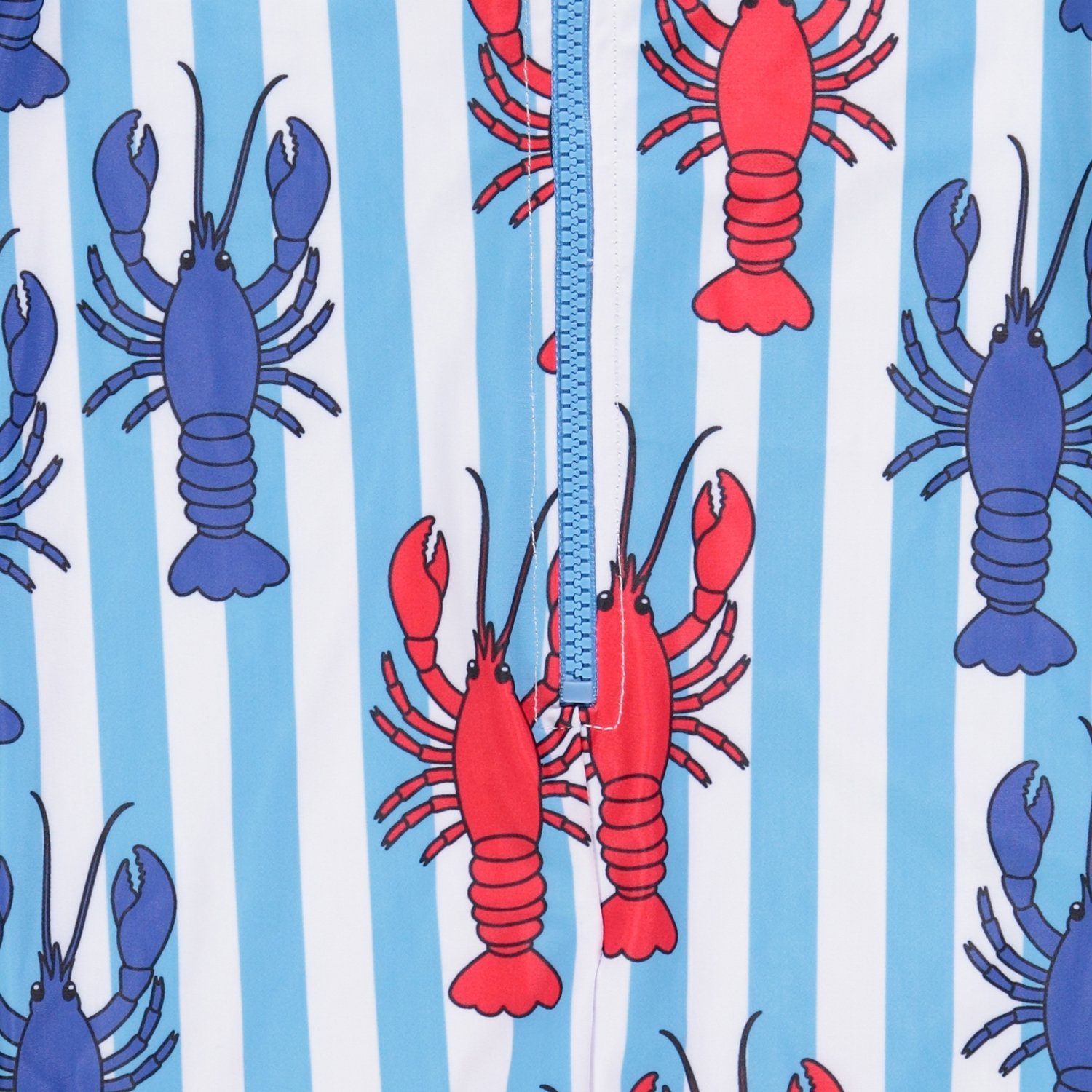 Badeanzug Hummer und UV-Schutz Badeanzug SMAFOLK Krabben Streifen Smafolk allover