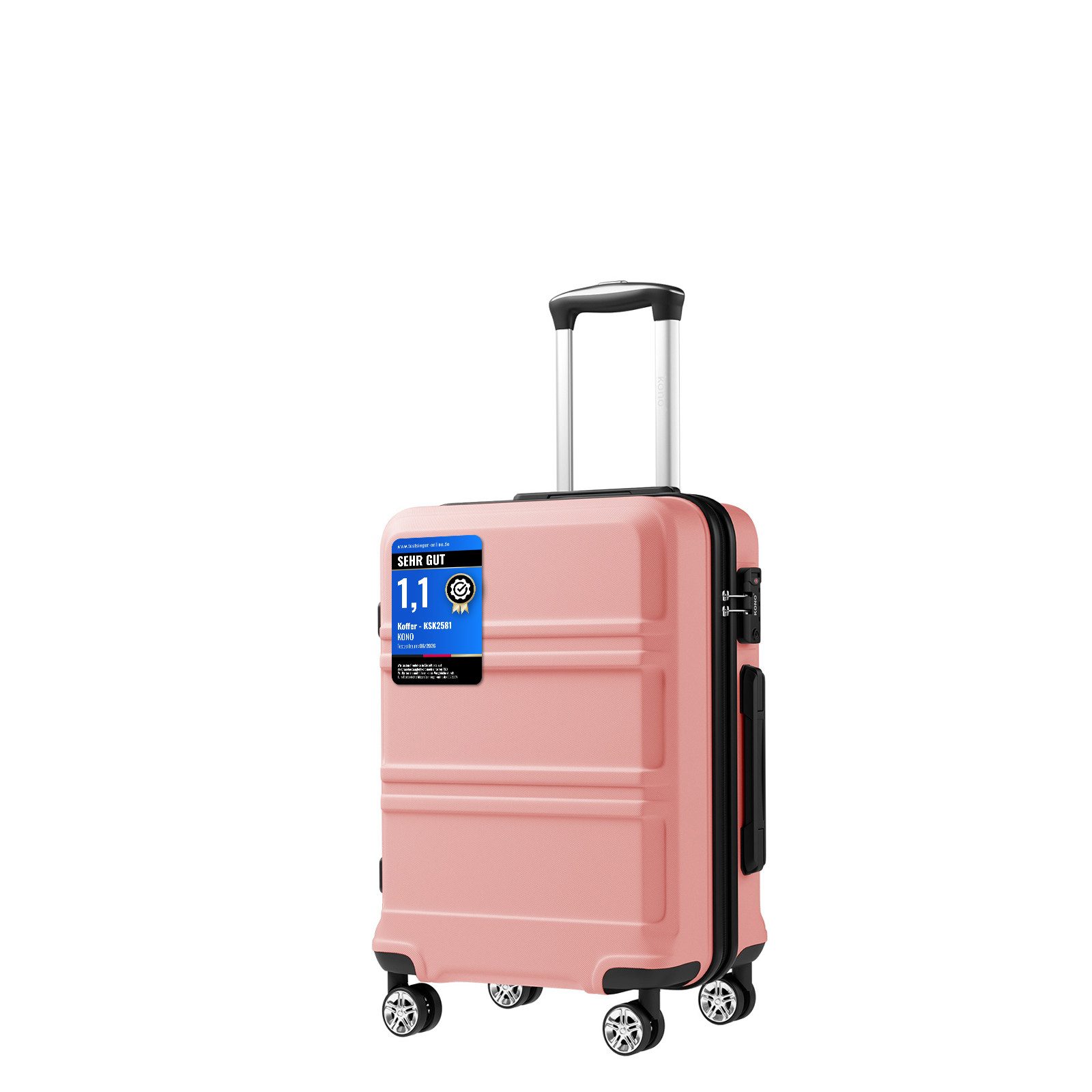 KONO Hartschalen-Trolley mit TSA-Schloss - Reisekoffer und Rollkoffer in einem