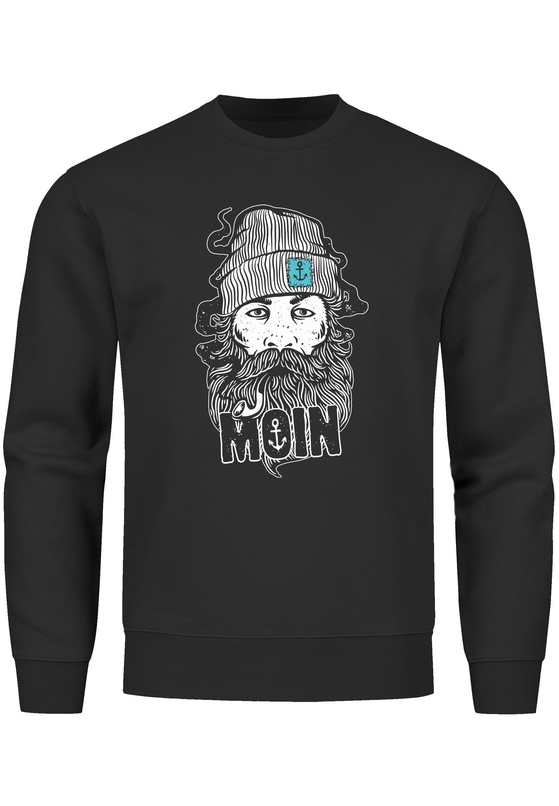 Neverless Sweatshirt Sweatshirt Herren Moin Kapitän Bart Anker Nordisch Ham günstig online kaufen