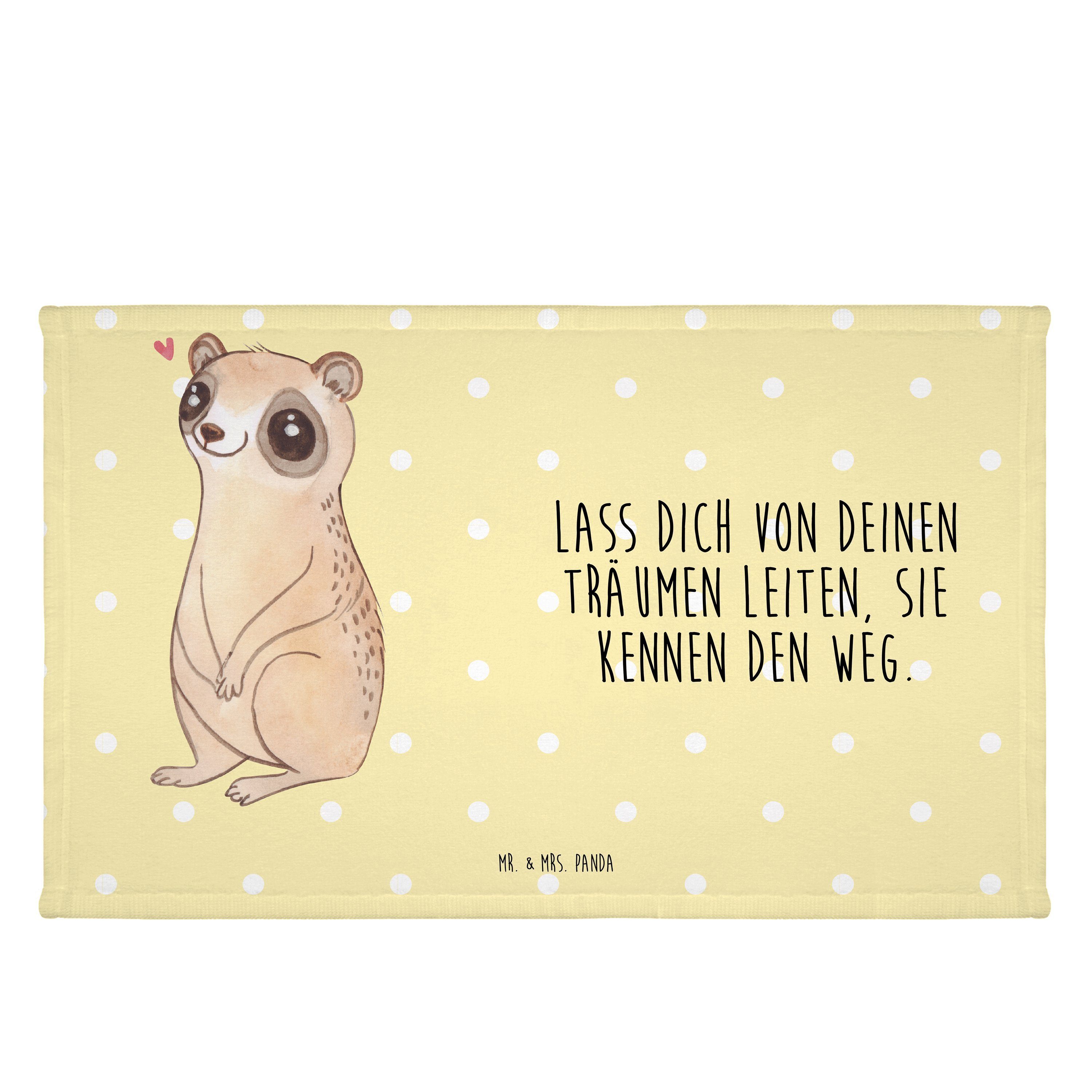 Mr. & Mrs. Panda Handtuch Plumplori Glücklich - Gelb Pastell - Geschenk, lustige Sprüche, Sport, (1-St)