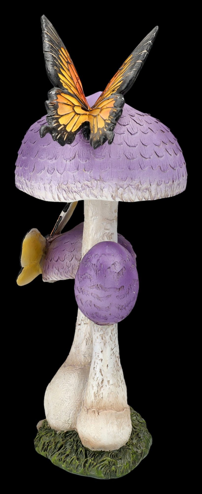 Figuren Shop GmbH Gartenfigur Mystische Pilzfigur – Lila Garten Statue Deko wetterbeständig 31,5 cm