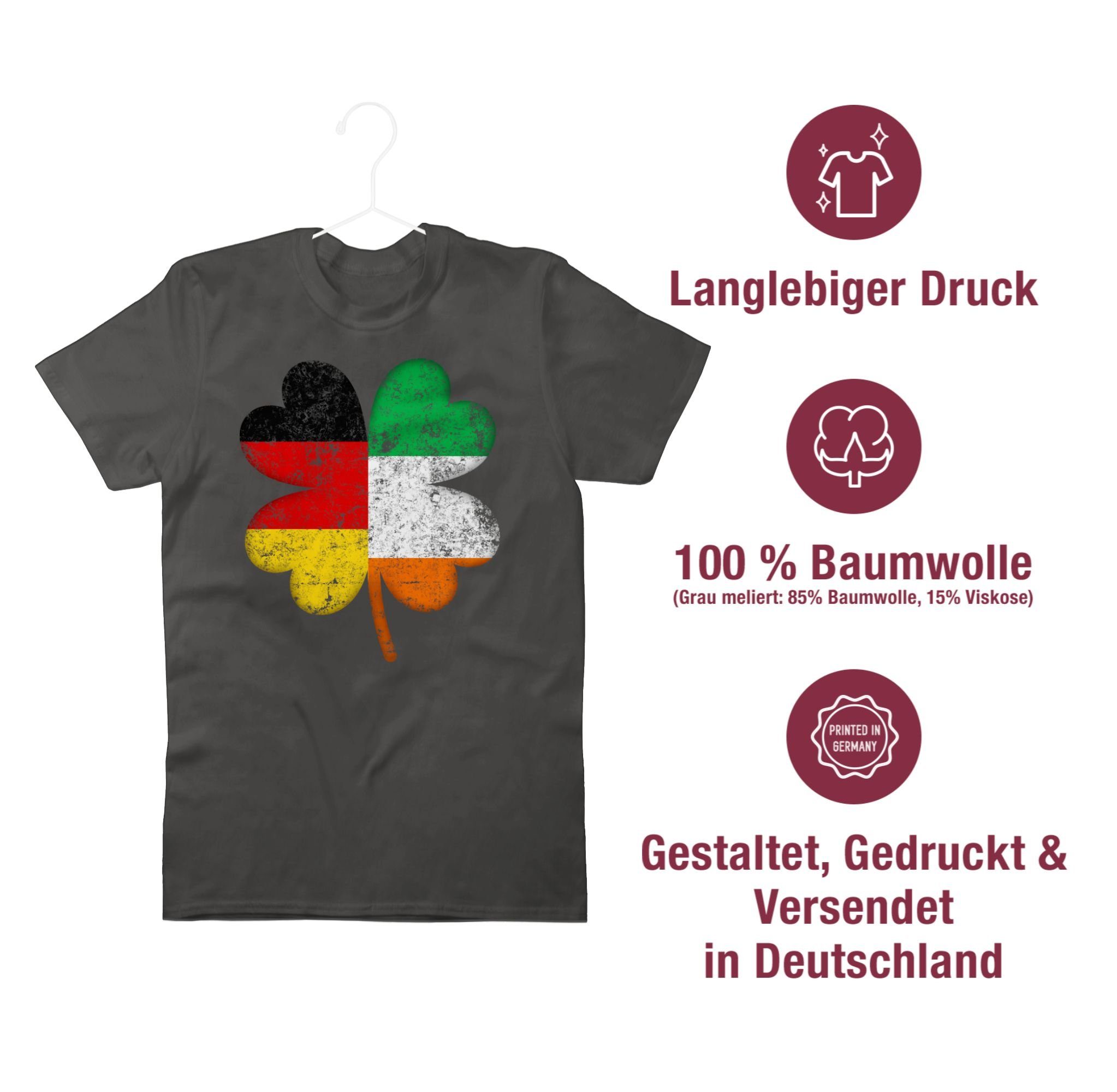 Patricks Kleeblatt St. Dunkelgrau Deutschland Irland 3 Day T-Shirt Shirtracer