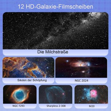 Powerwill LED-Sternenhimmel LED Nachtlicht, 12 in 1 Planetarium Astronaut Projektor, LED wechselbar, 12 Planeten Discs Galaxy Projektor Lampe, KinderNachtlicht, für Valentinstag, Geschenk, mit Timer