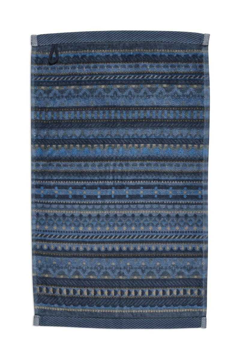 PiP Studio Gästehandtuch Geometric Print Gästehandtuch dark blue 30x50cm (1 Stück), 100% Baumwolle (325867)