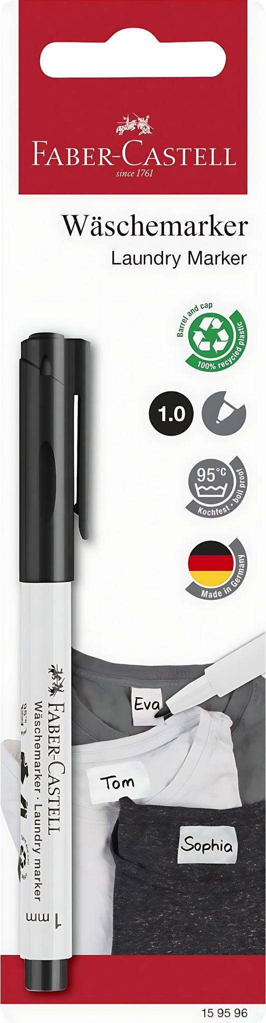 Faber-Castell Marker Faber Castell Wäschemarker Rundspitze scwarz Blister