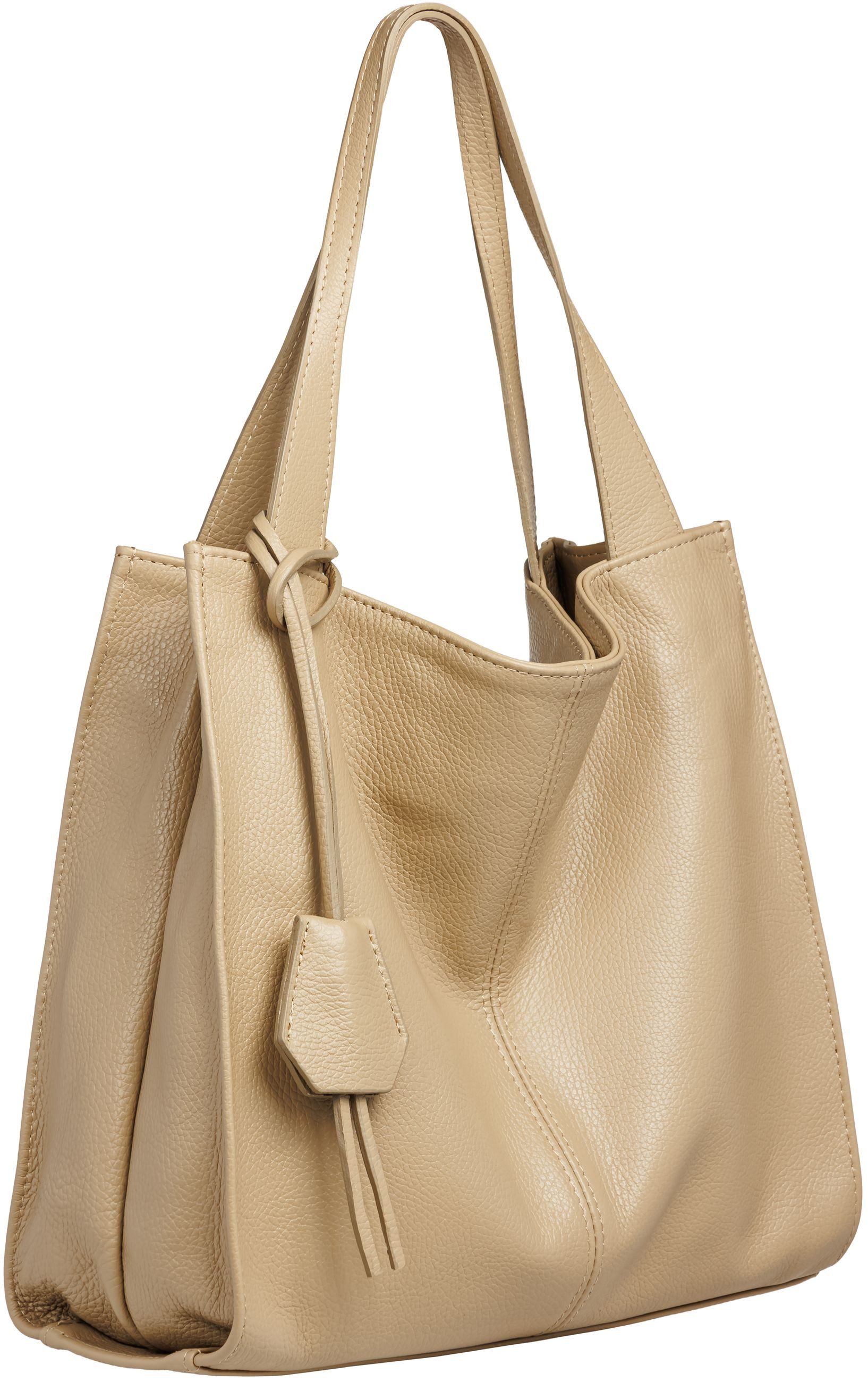 Caspar Schultertasche Großer XL Damen Leder Shopper Tasche - PREMIUM LINE - Modell No.832, elegant, robust & unempfindlich - 100% Echtleder - Handmade in Italy