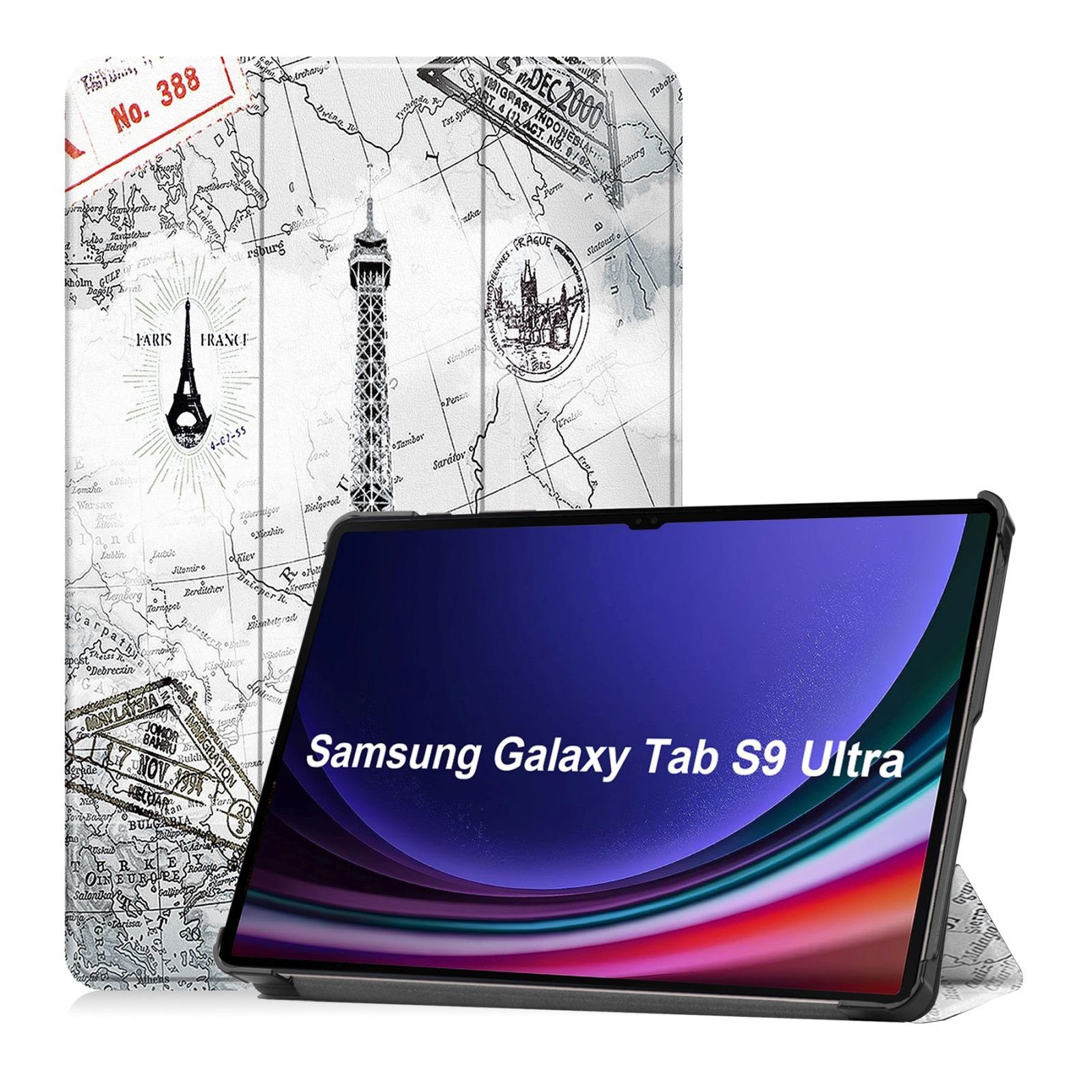 Lobwerk Tablet-Hülle Schutzhülle für Samsung Tab Galaxy S9 Ultra SM-X910 SM-916B 14.6 Zoll, Wake & Sleep Funktion, Sturzdämpfung, Aufstellfunktion