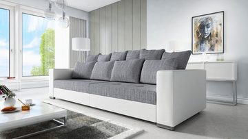 Küchen-Preisbombe Sofa Modernes Big Sofa Wohnlandschaft Sofa Couch Jumbo 1 - Weiß - Hellgrau, Sofa