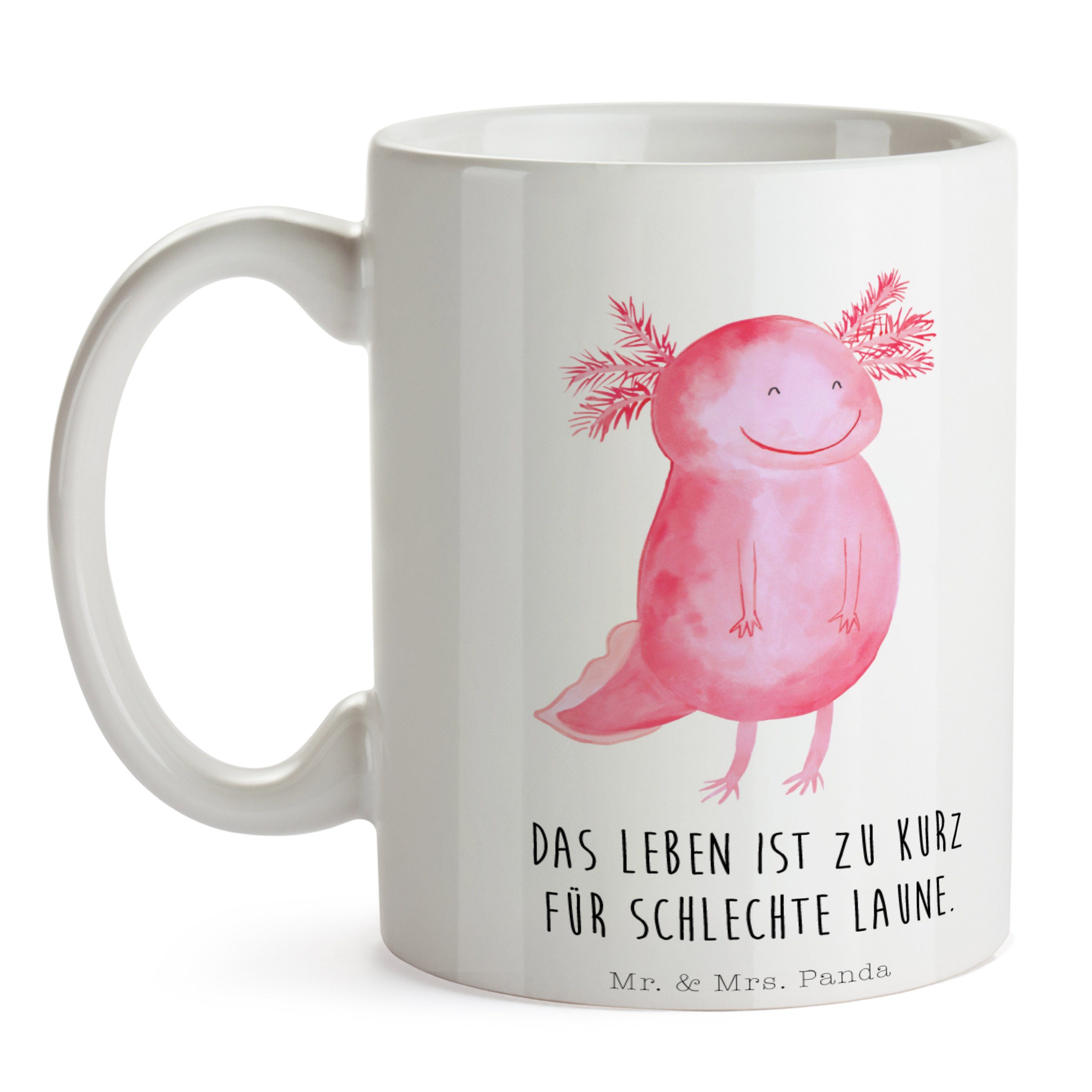 Mr. & Mrs. Weiß - Tasse, - gut Axolotl glücklich Geschenk, Tasse Schwanzlurch, Keramik gelaunt, Panda