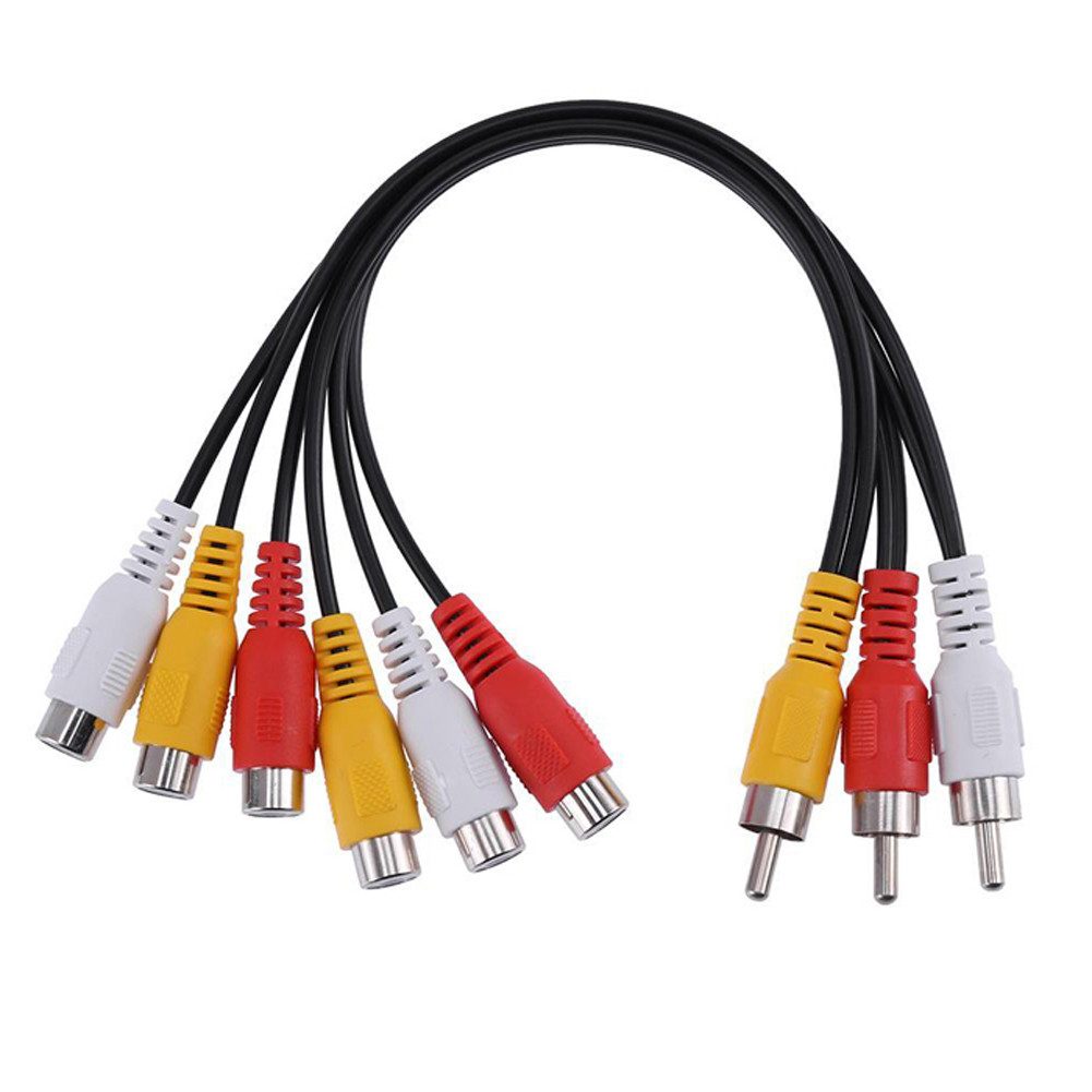 Bolwins D50 Audio Video Splitterkabel 3 Cinch Stecker zu 6 Cinch Buchse Y 30cm Audio- & Video-Kabel