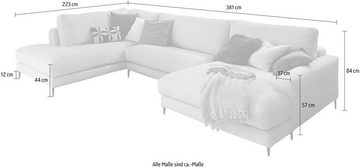 INOSIGN Wohnlandschaft Downtown XXL B/T/H: 341/223/84 cm Loungemöbel zum Relaxen, weicher Sitzkomfort, Cord-Bezug, weicher Sitzkomfort U-Form