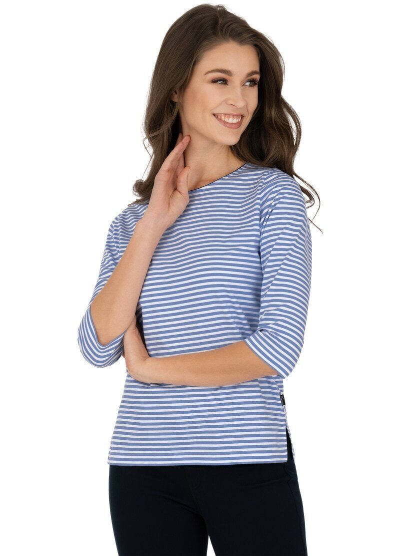 lavendel 100% Longsleeve TRIGEMA Baumwolle Shirt aus mit 3/4-Arm Trigema