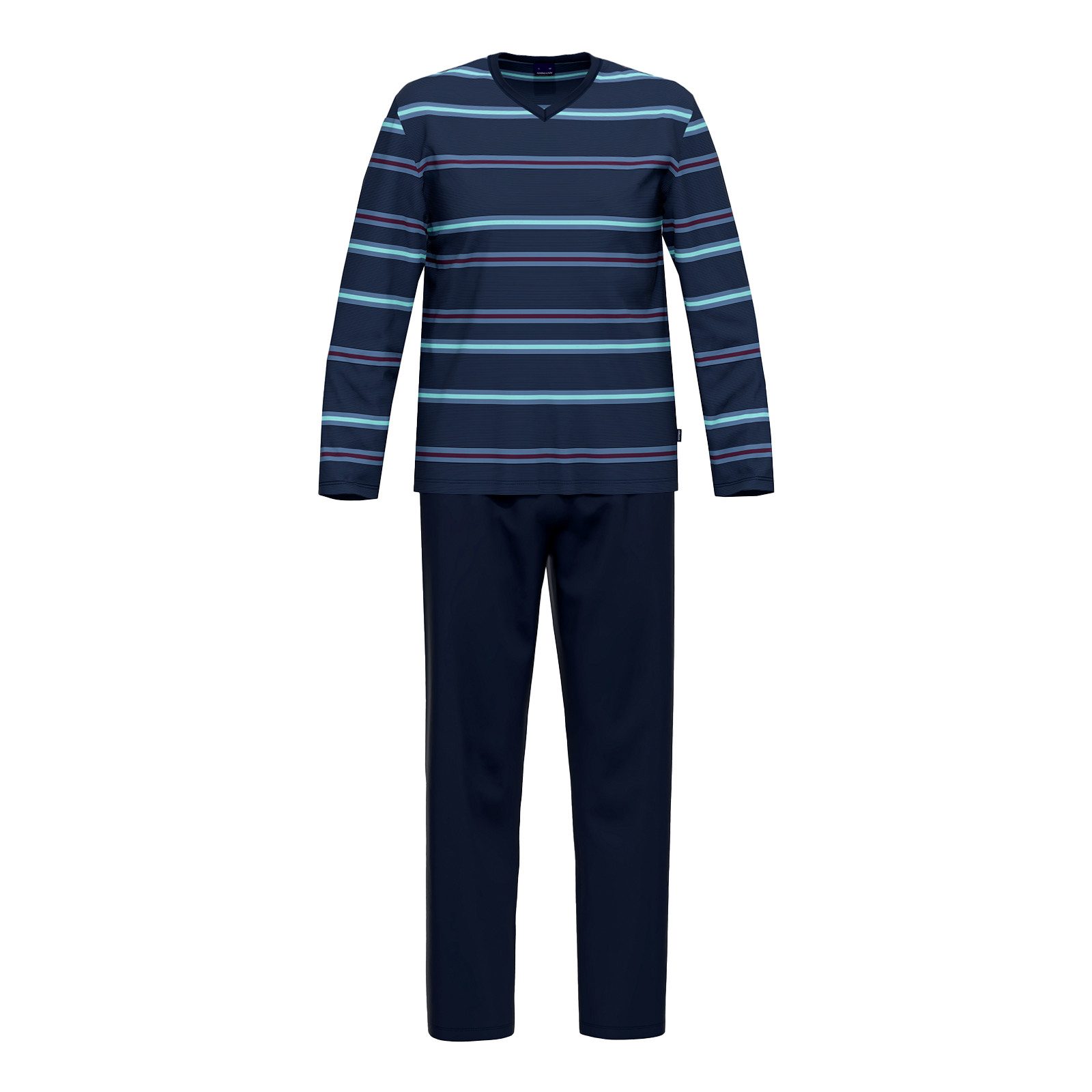 Ammann Schlafanzug GOTS Schlafanzug lang (2 tlg) mit gemusterten Oberteil günstig online kaufen