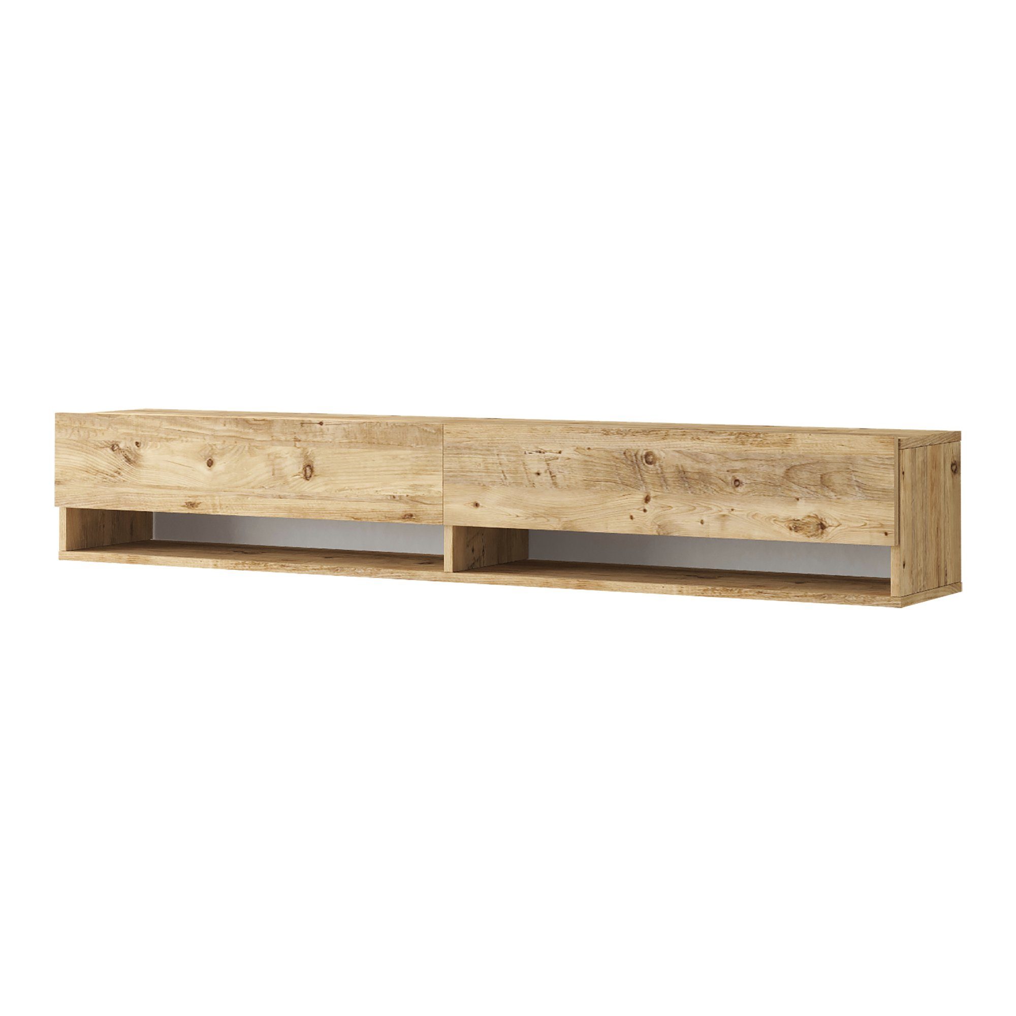en.casa TV-Schrank »Laitila« TV Hängeboard 180x31,5x29,5cm Eiche rustikal