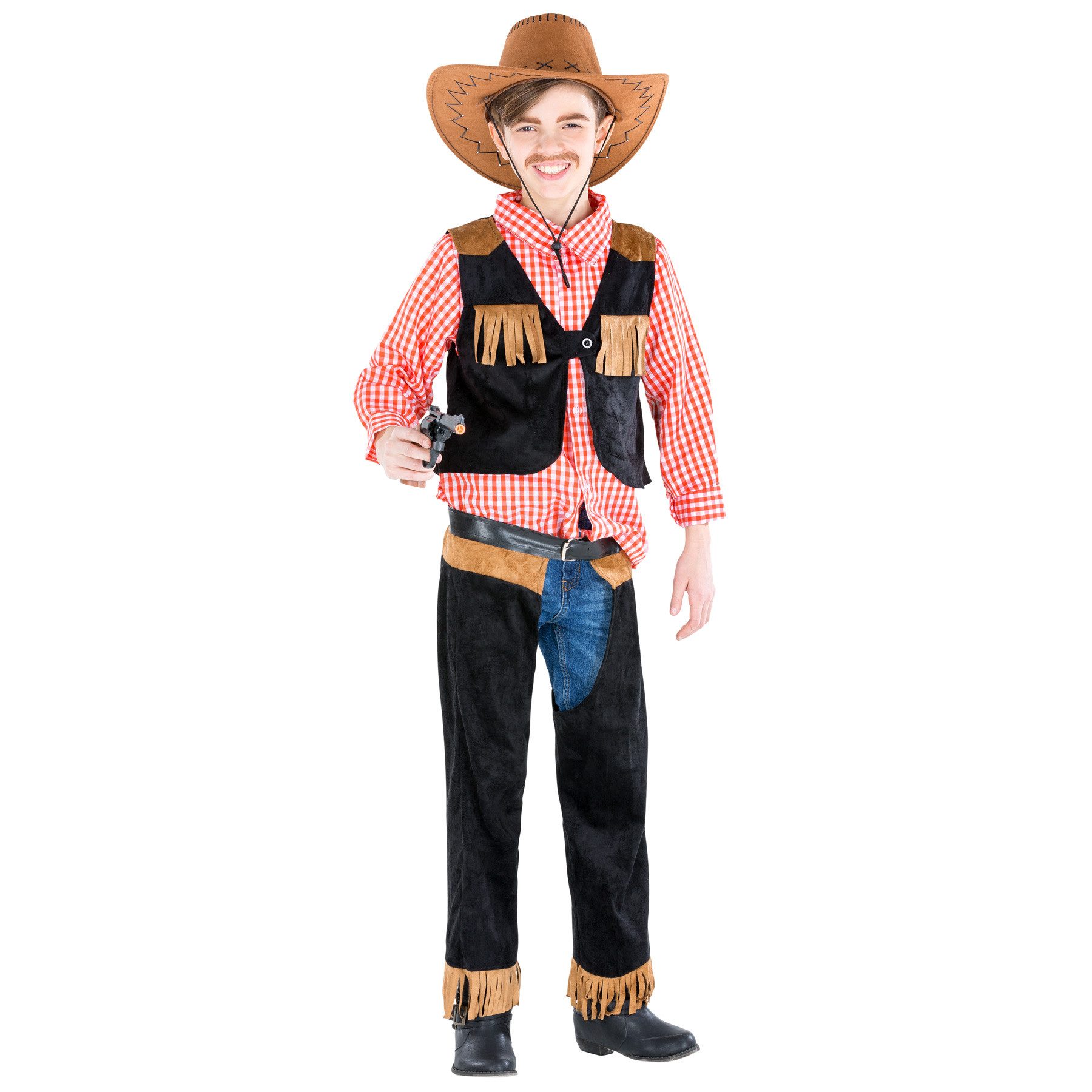 dressforfun Cowboy-Kostüm Jungenkostüm Cowboy Jimmy, Klassische Cowboy-Chap-Hose