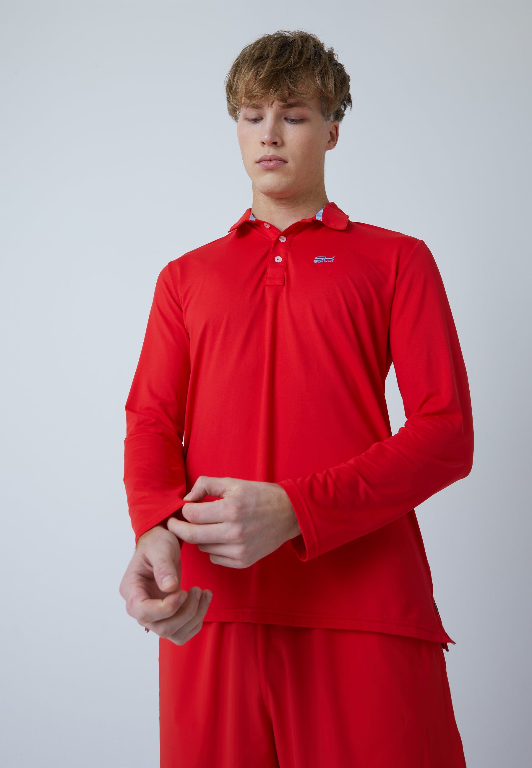 SPORTKIND Funktionsshirt Golf Polo Shirt Langarm Jungen & Herren rot
