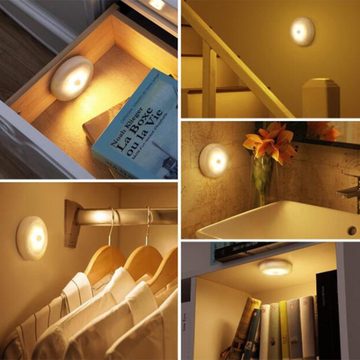 GelldG LED Unterbauleuchte 6 Stück Nachtlicht Bewegungsmelder, Schranklicht Batteriebetrieben