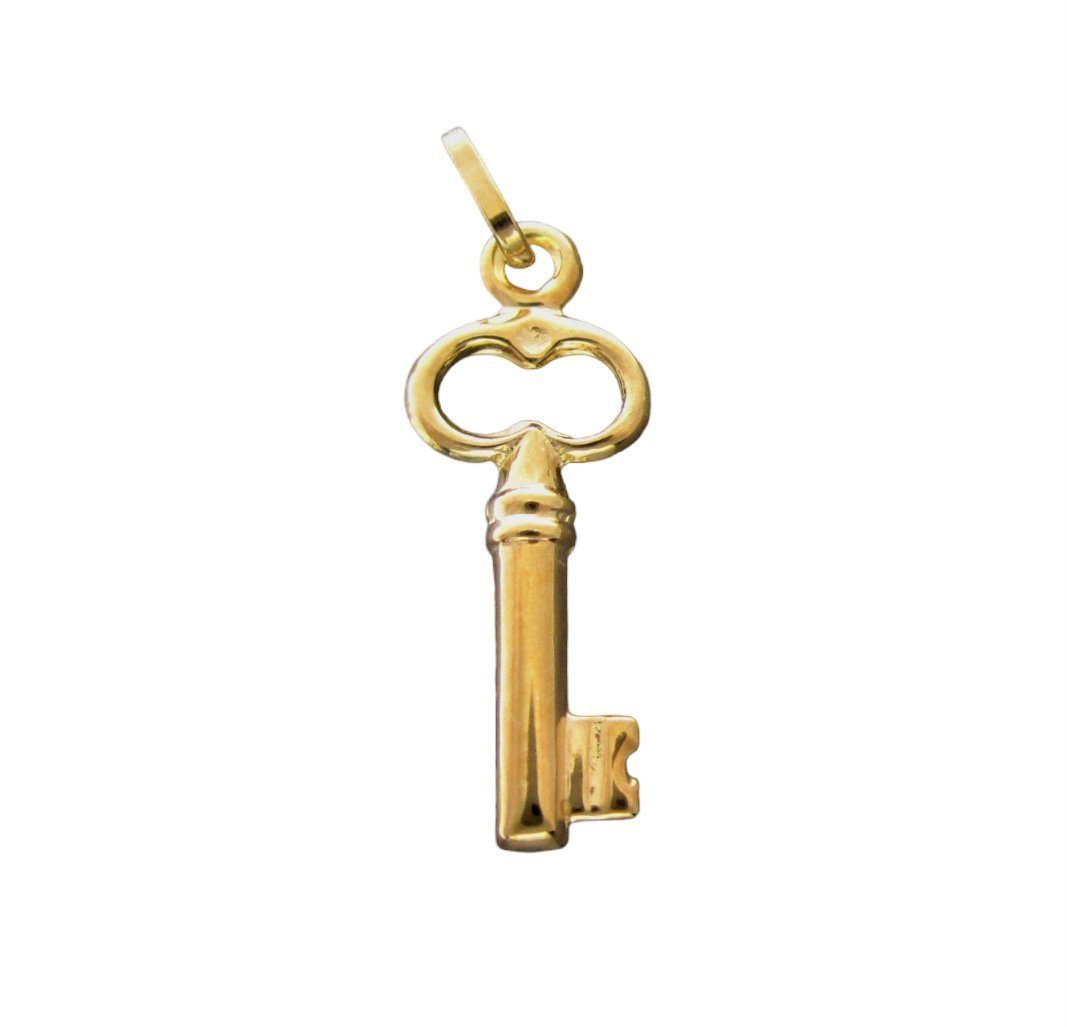 NICEANDnoble Kettenanhänger 585er Gelbgold Kettenanhänger Schlüssel 14 Karat, 585er Goldschmuck