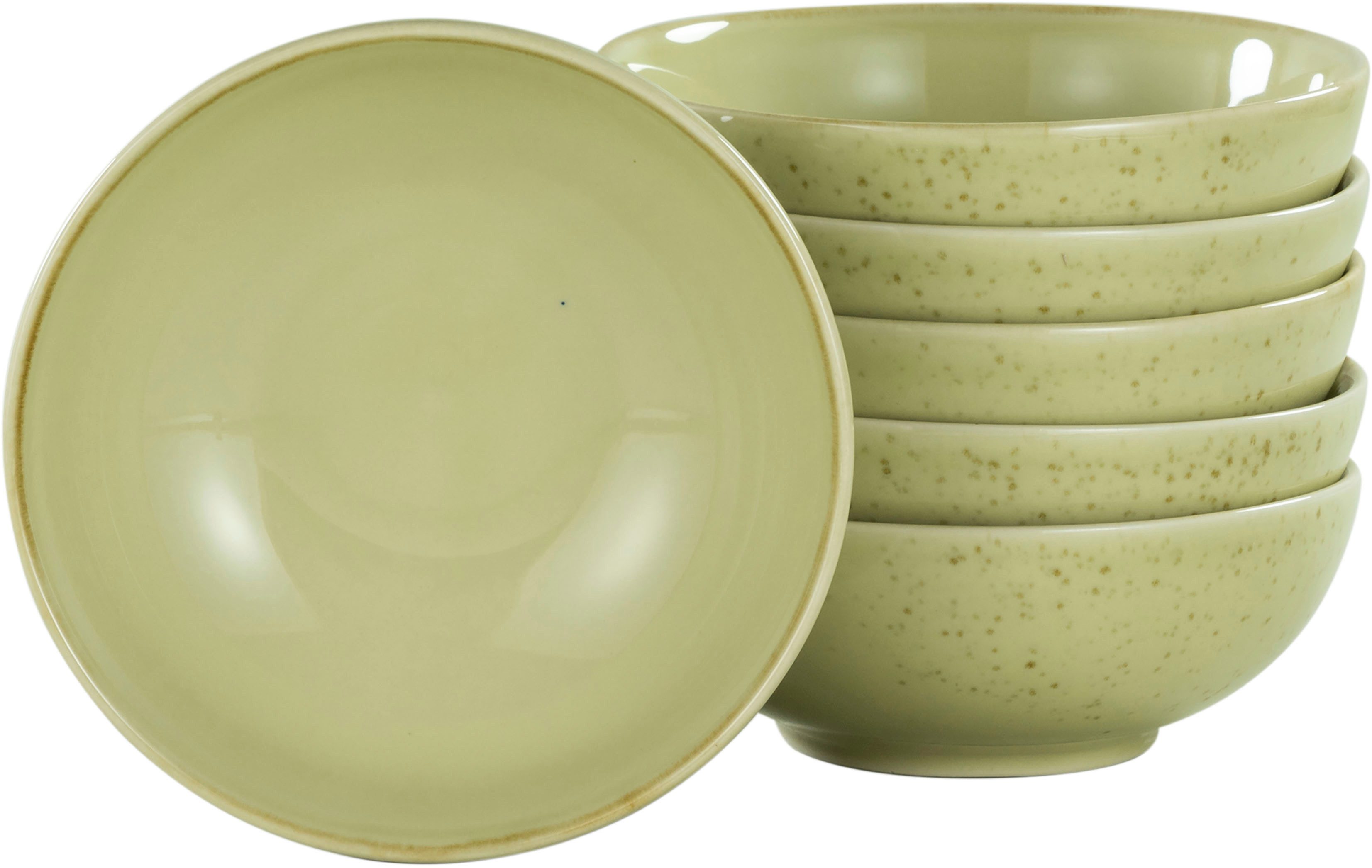 CreaTable Tapas-Schale NATURE COLLECTION, Steinzeug, (Set, 6-tlg), Snackschale, Dipschale, Servierschale, Ø 8 cm
