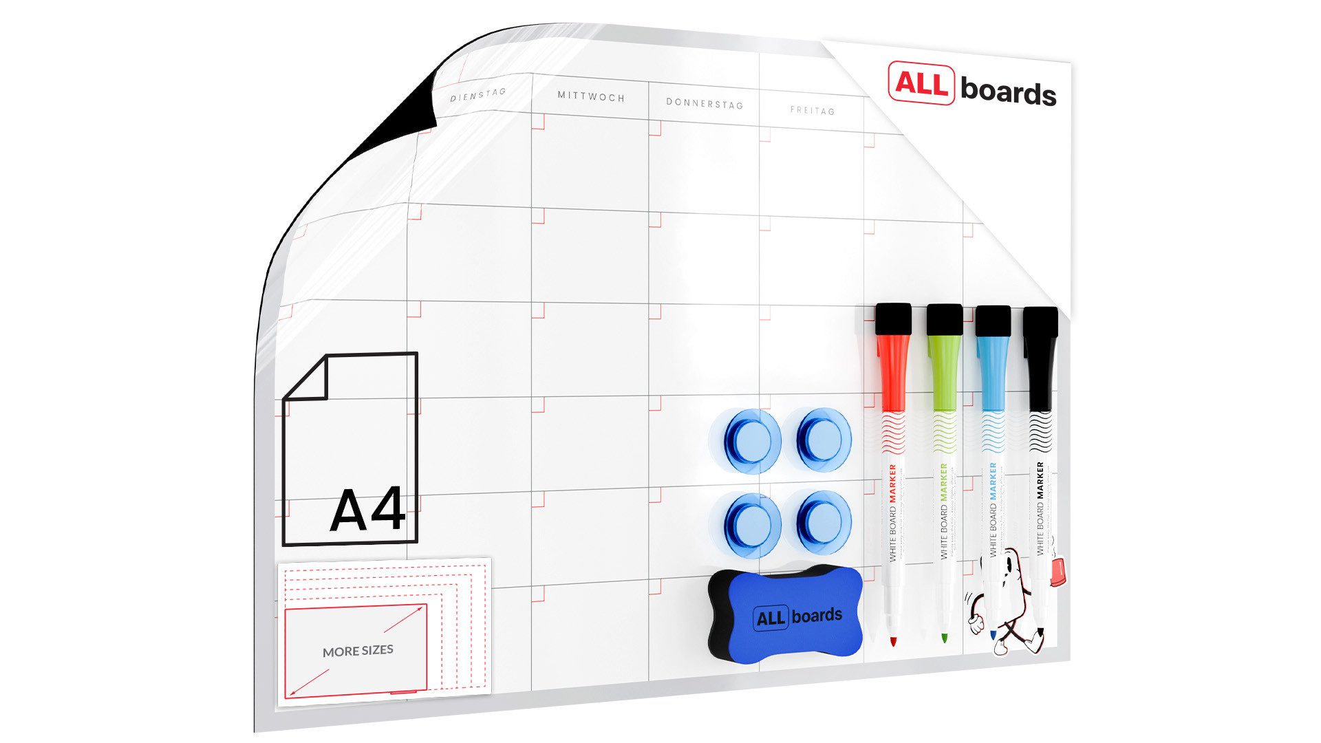 ALLboards Magnettafel Monatsplaner DE Sprachversion für günstig online kaufen