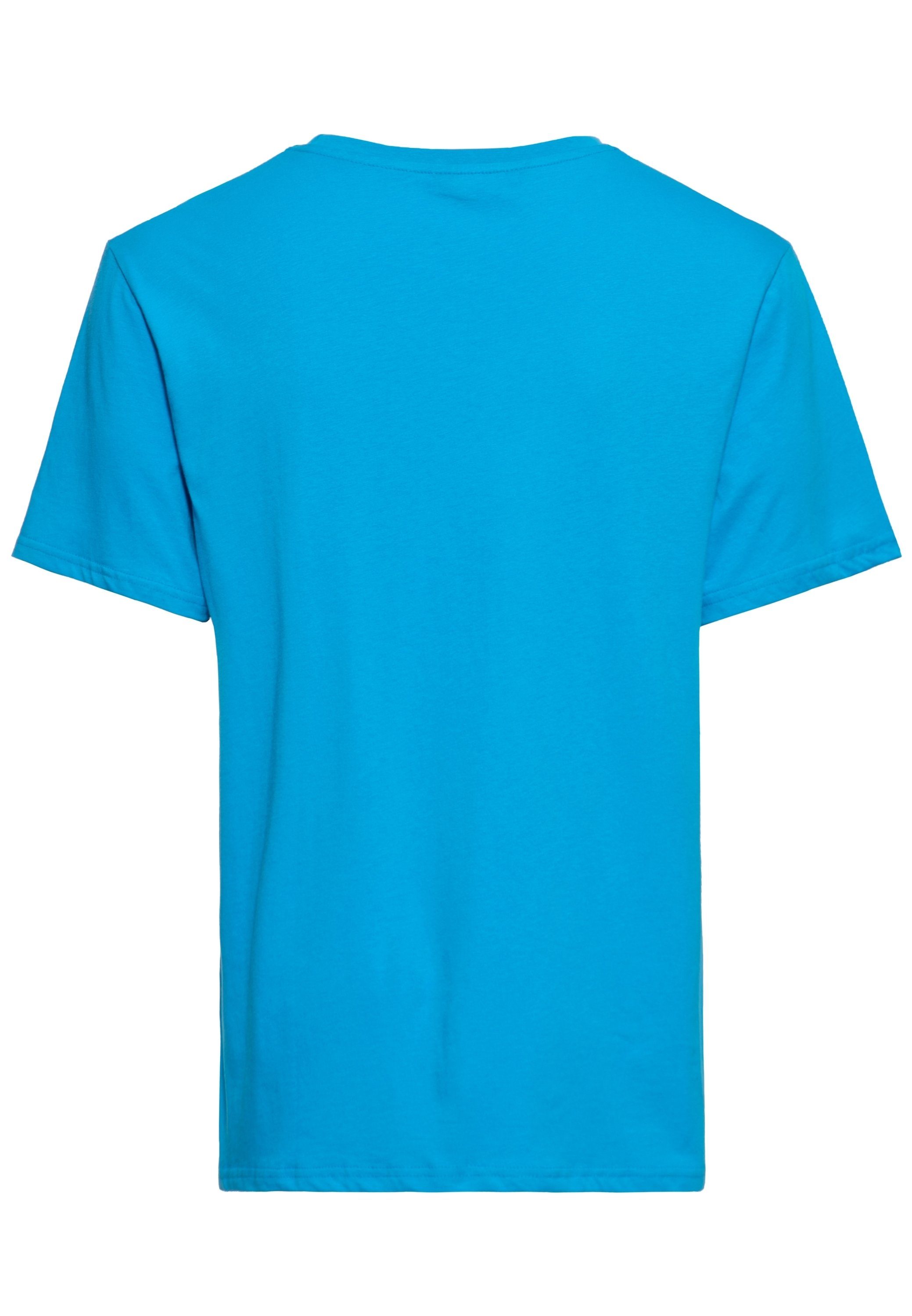 KingKerosin Print-Shirt California Greaser (1-tlg) Muscle-Car Print im Retro Front blau Look