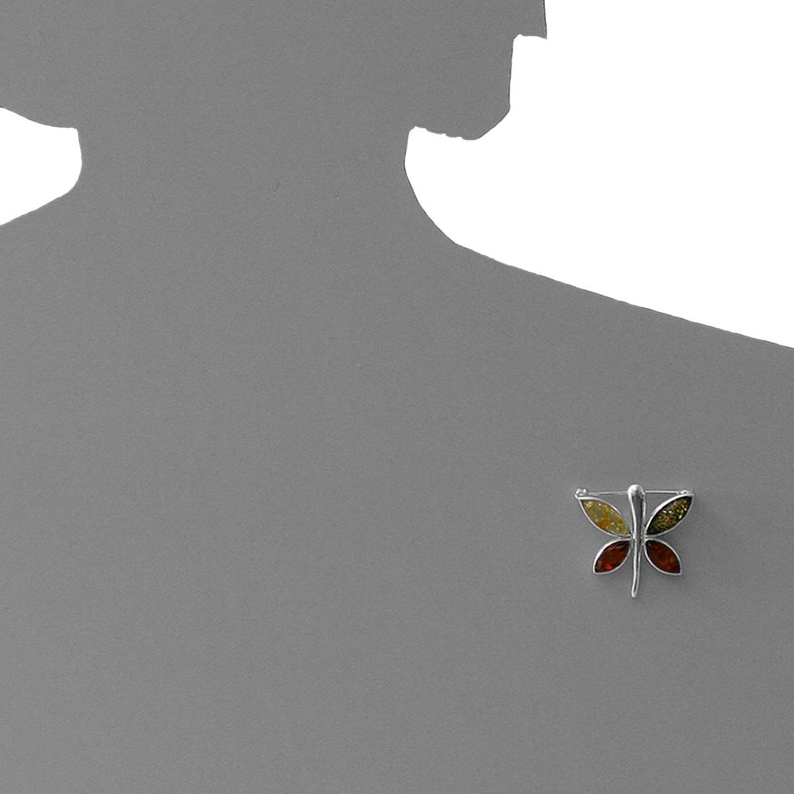 OSTSEE-SCHMUCK Brosche Ostsee-Schmuck Brosche Schmetterling Brosche Schmetterling