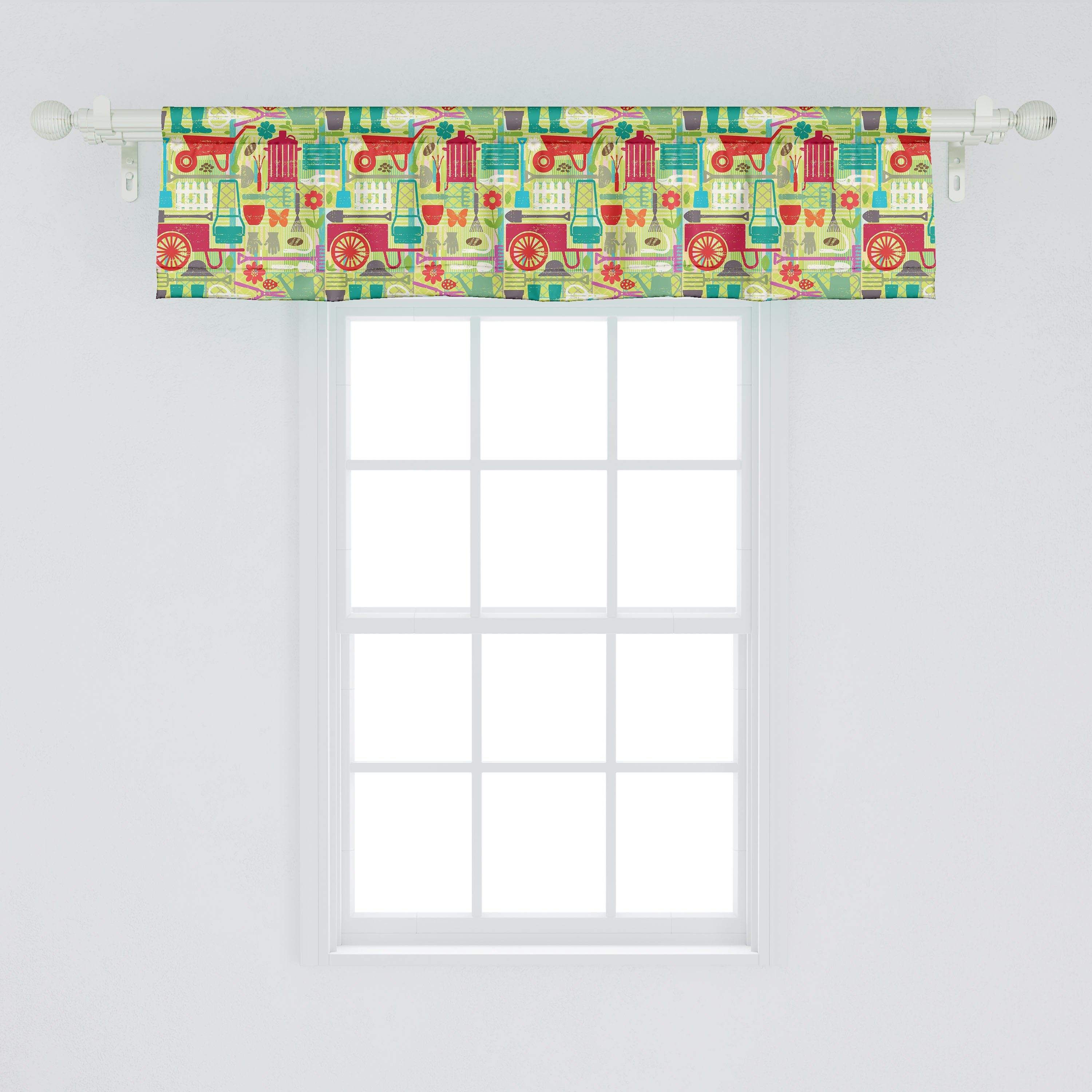 Scheibengardine Vorhang Volant für Bunte Garten-Kunst Küche Abakuhaus, Artikel Stangentasche, Microfaser, Grunge Schlafzimmer Dekor mit