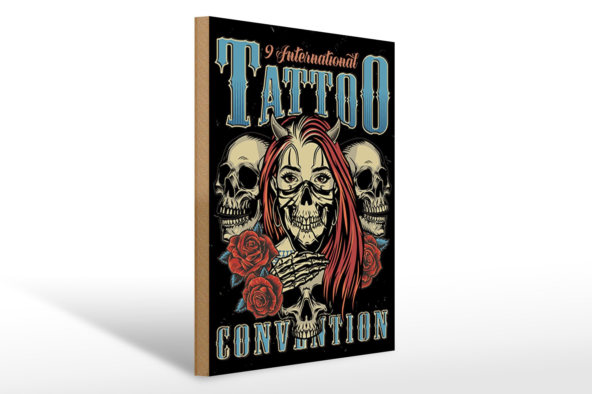 Holzbild Tattoo 30x40cm International Tatoo