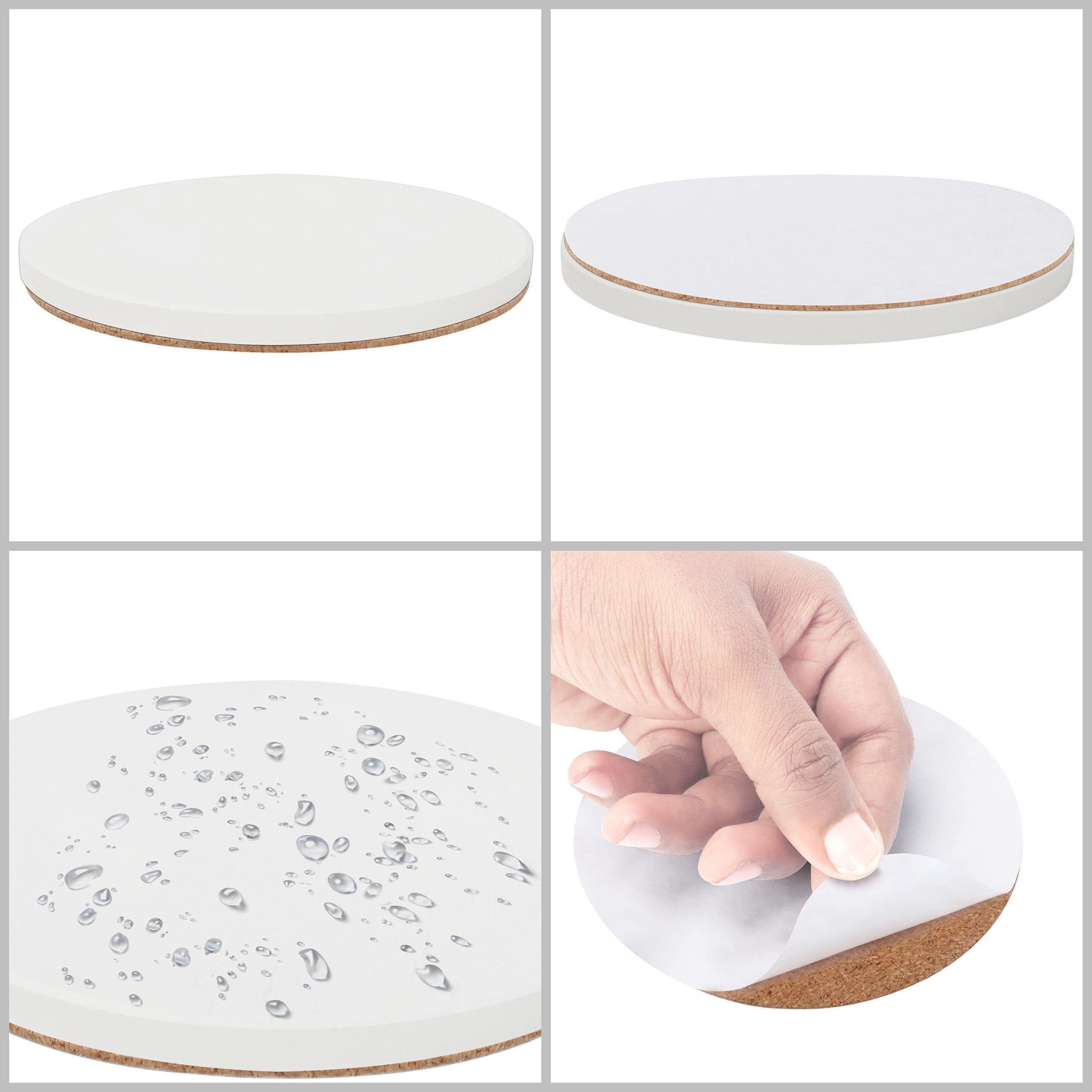 White Stück) Getränkeuntersetzer Coasters Keramik cm, (12 Weiße 10,2 10.2cm - (12 Vous pcs) Untersetzer - Ceramic Belle