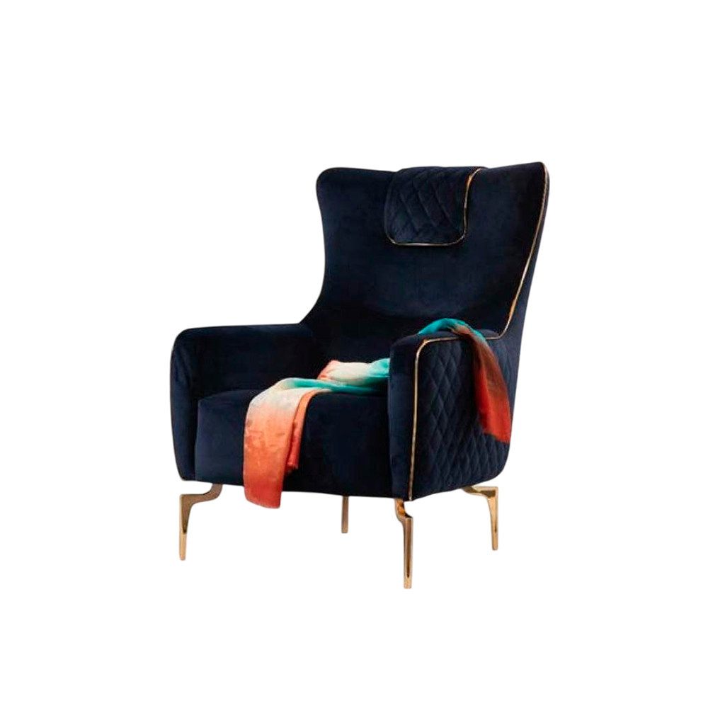 Sessel Luxuriöser Ohrensessel aus hochwertigem Textil in modernem Design