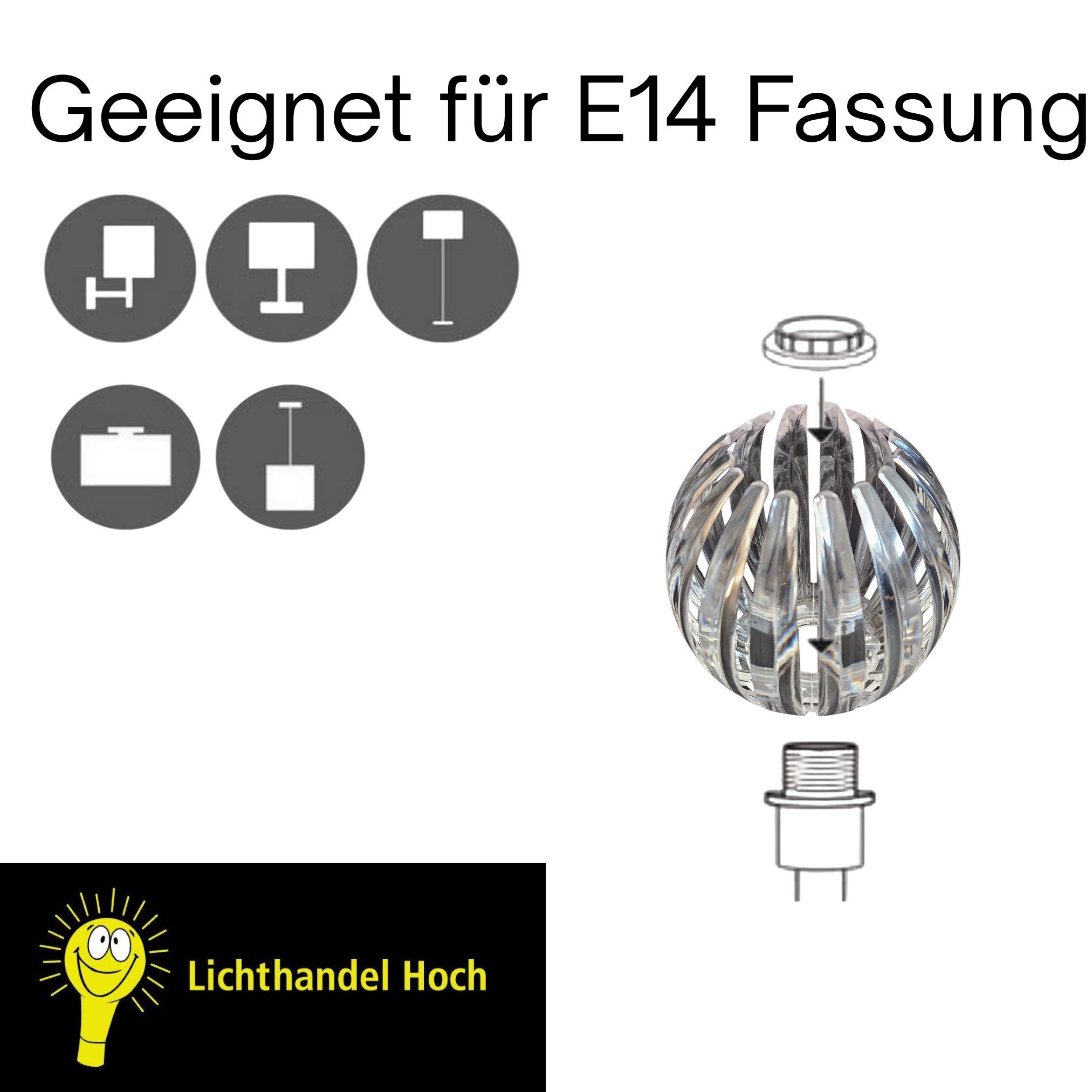 Lichthandel Hoch Lampenschirm Kunststoff bunt Ersatz Wandlampe Tischlampe Pendelleuchte Lichtschirm, passend für E14 Fassung