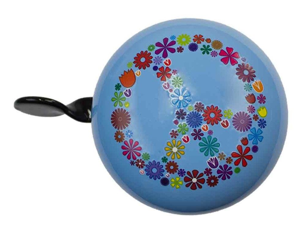 bb Klostermann Fahrradklingel beBell Mini Ding Dong „Peace“, Ø 60mm, hellblau