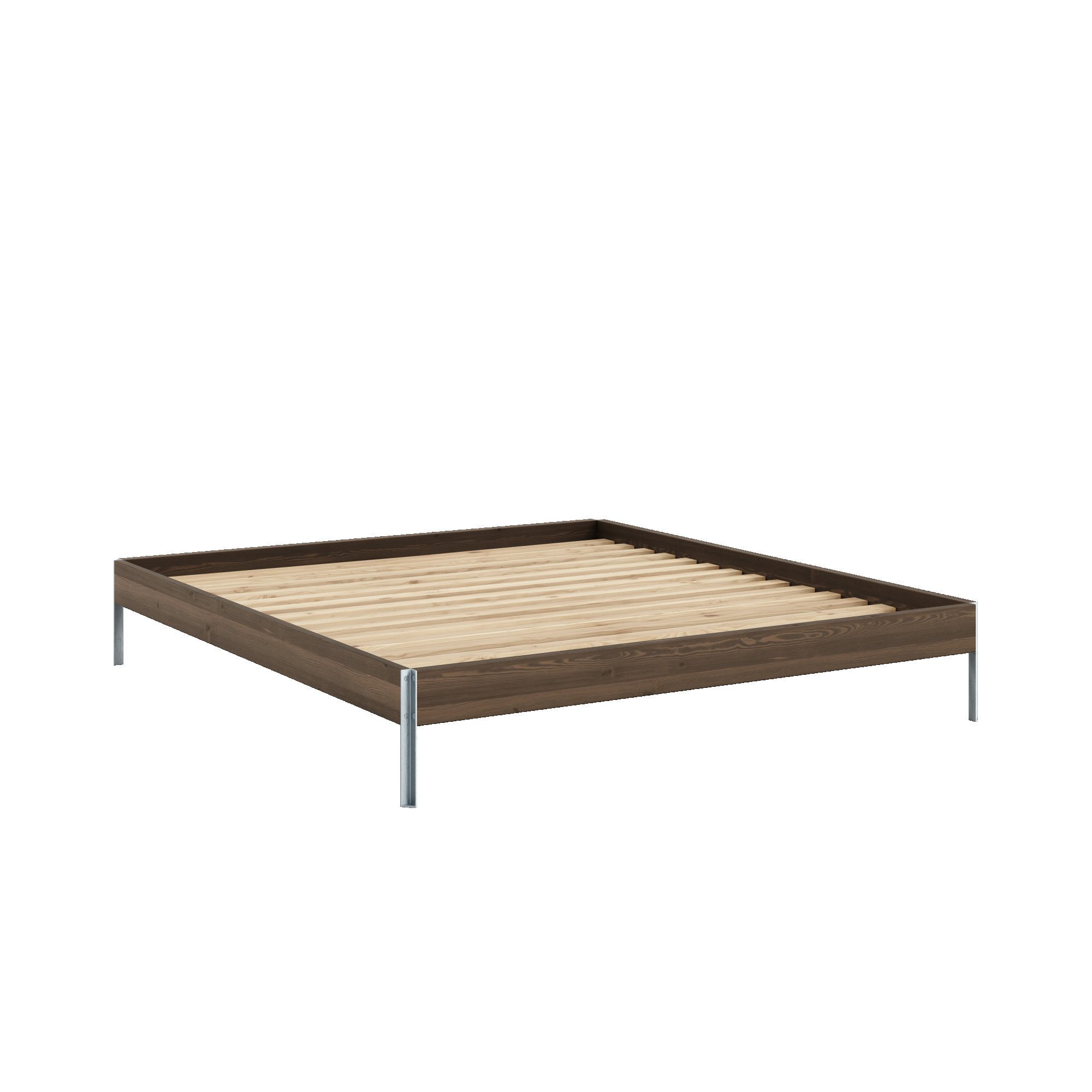 Karup Design Bettgestell CORE BED Bodenbett, Holzrahmen, Futonbett, Jugendbett, Holzbett, Massivholzbett mit Lattenrost, Kiefer massiv, Doppelbett ohne Kopfteil