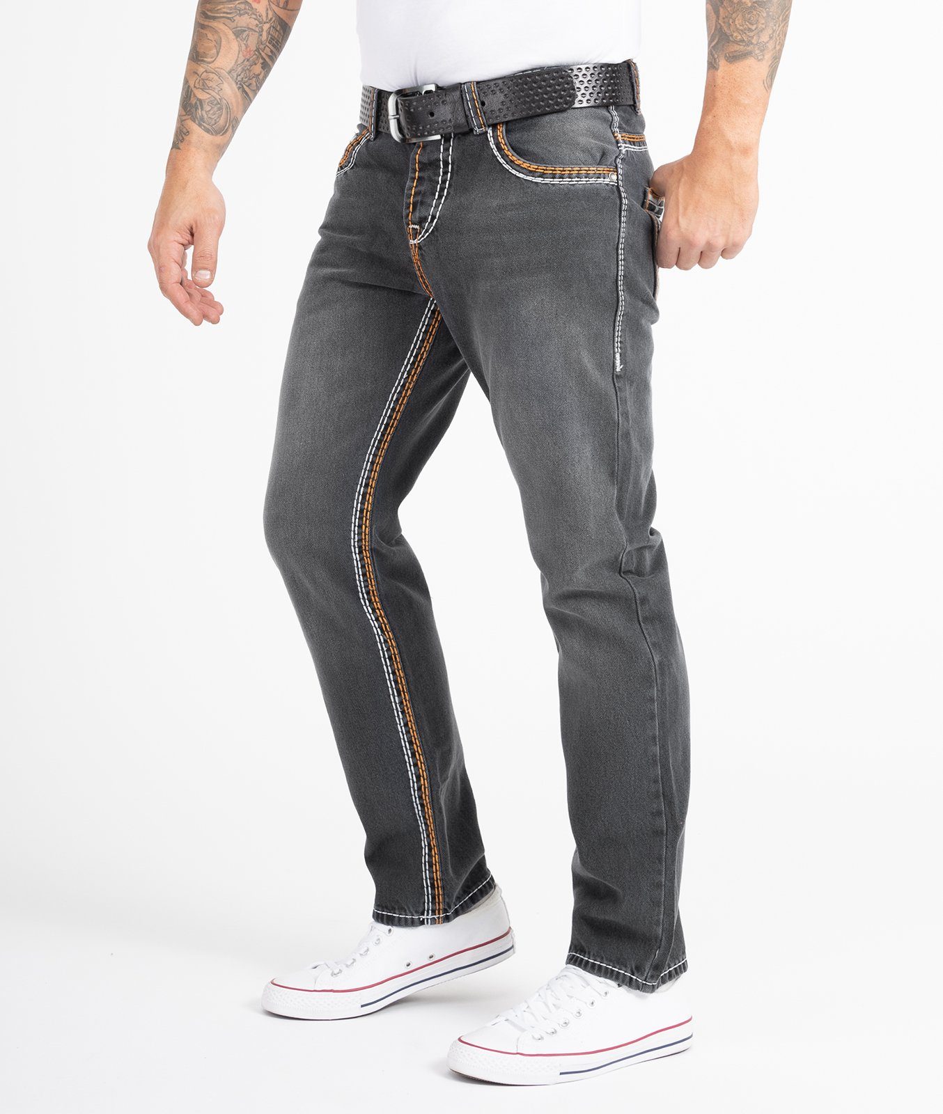 Rock Creek Straight-Jeans Herren Jeans Comfort Fit dicke Nähte RC-2168 günstig online kaufen