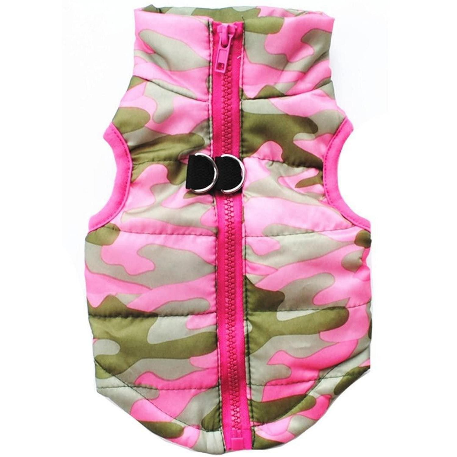 LuxusKollektion Hundejacke Hunde Winterjacke Camouflage Rosa XS